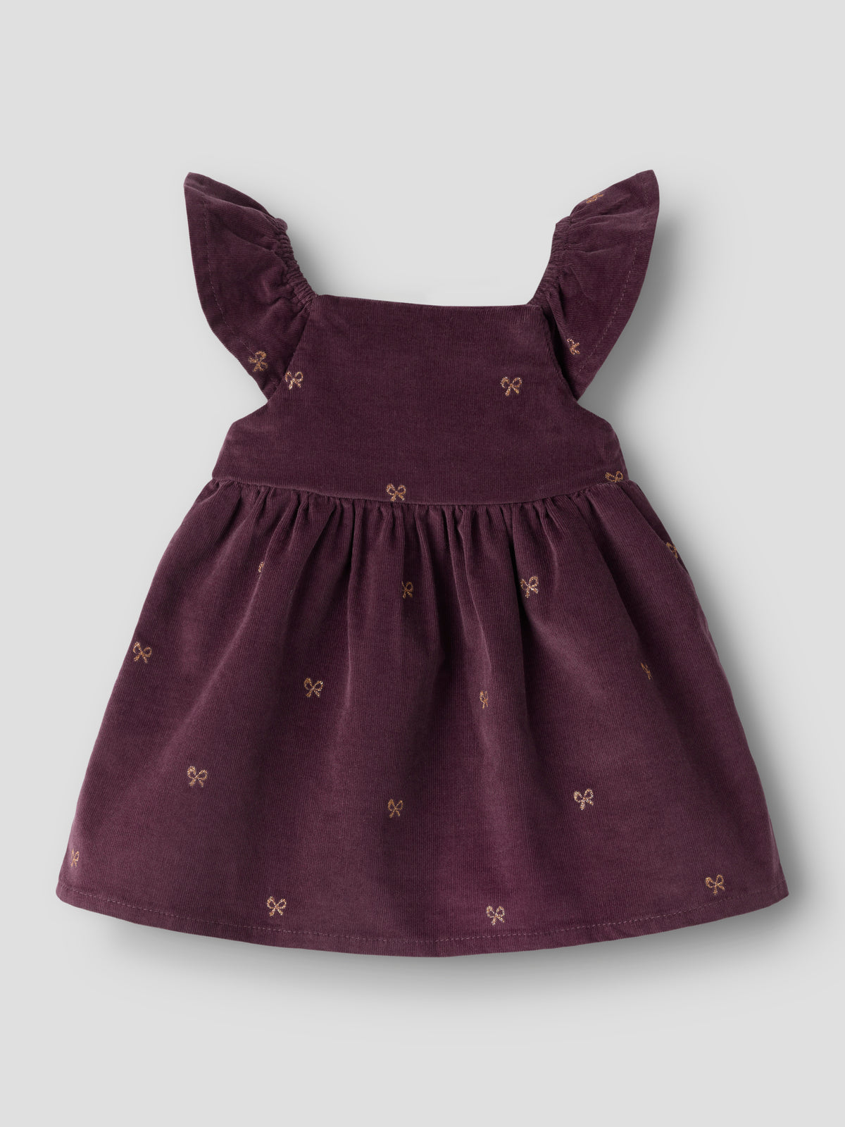 Name It Elina - AOP Cord. Dress - Catawba Grape / Glitter Bows