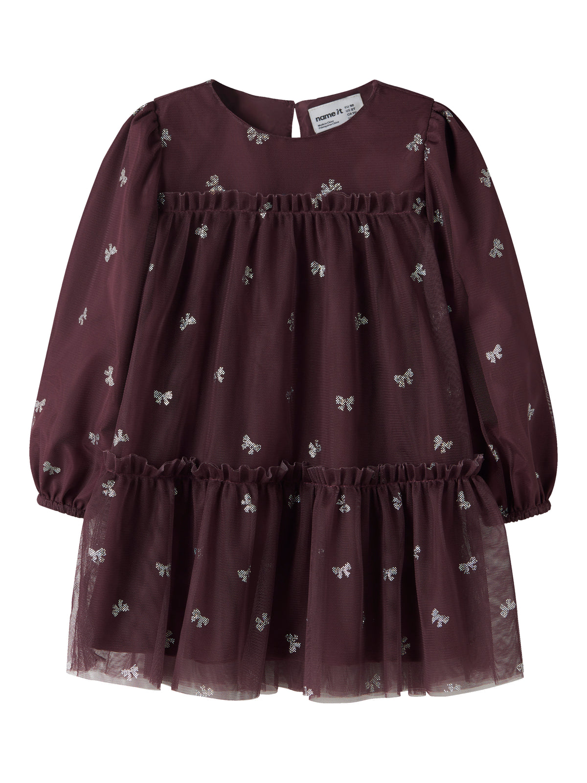 Name It Ramni - LS Dress - Catawba Grape