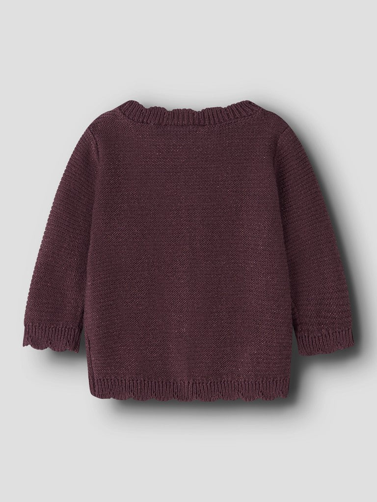 Name It Radia - LS Knit Cardigan - Catawba Grape / Tone In Tone Lurex