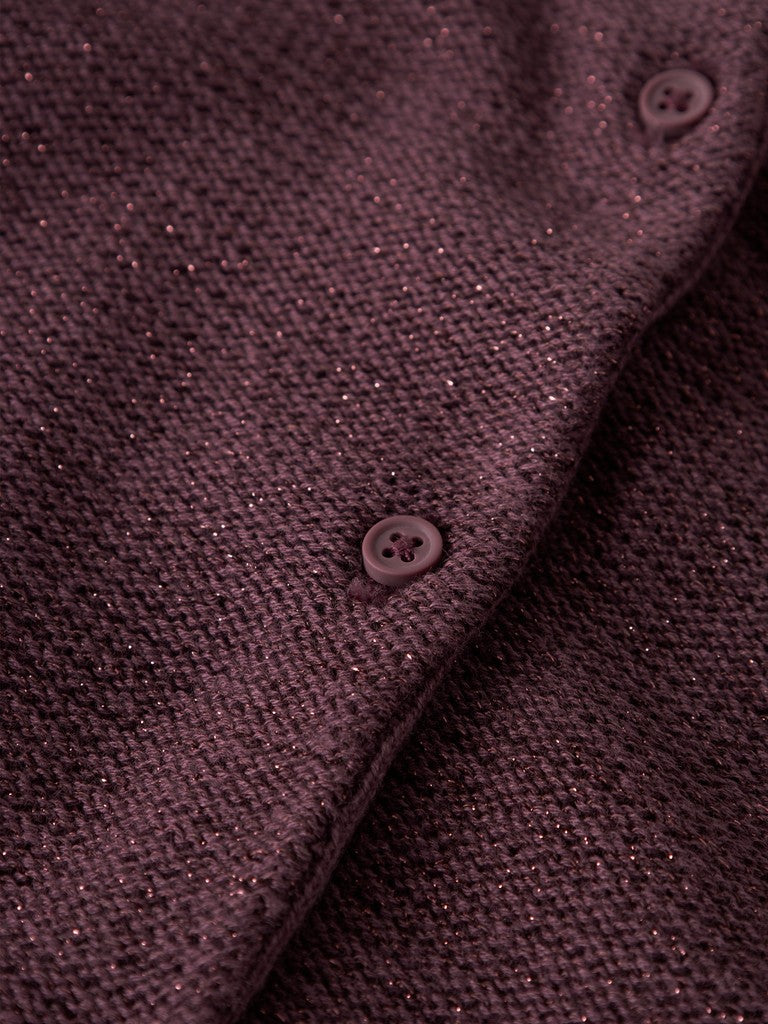 Name It Radia - LS Knit Cardigan - Catawba Grape / Tone In Tone Lurex