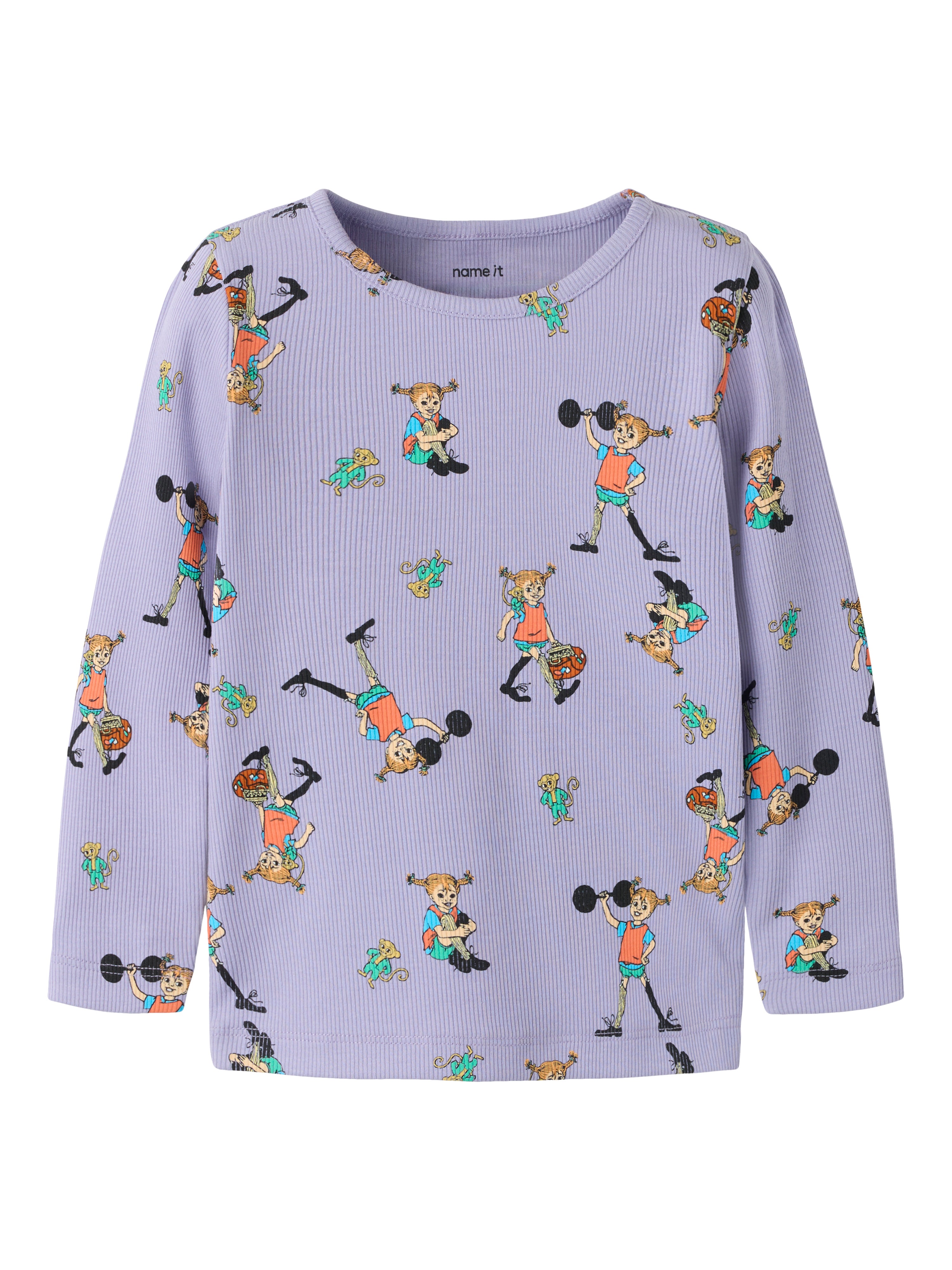 Name It Ara - Pippi LS Slim Top Sky - Heirloom Lilac