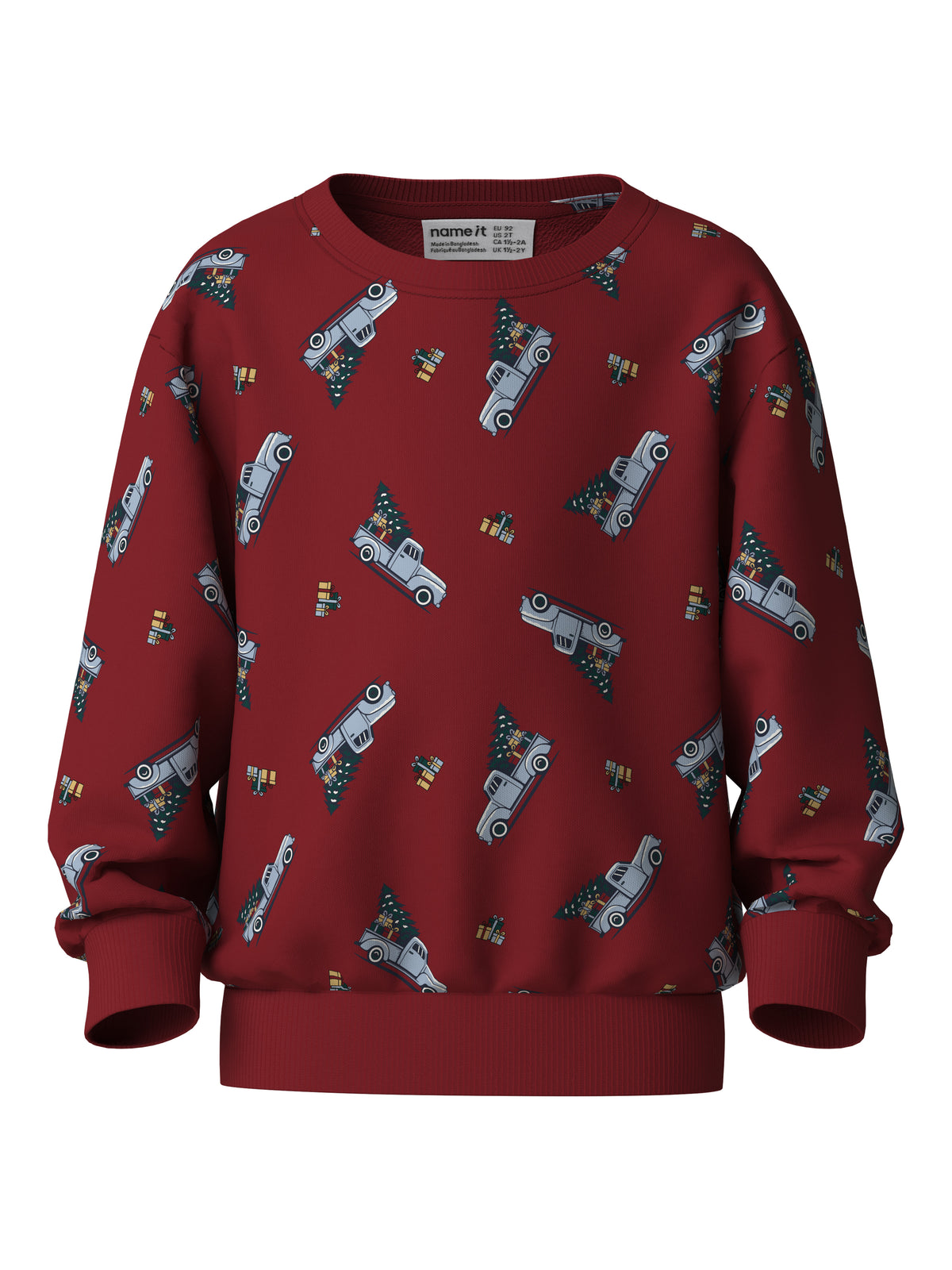 Name It Voluf - LS Sweat - Red Dahlia / Car