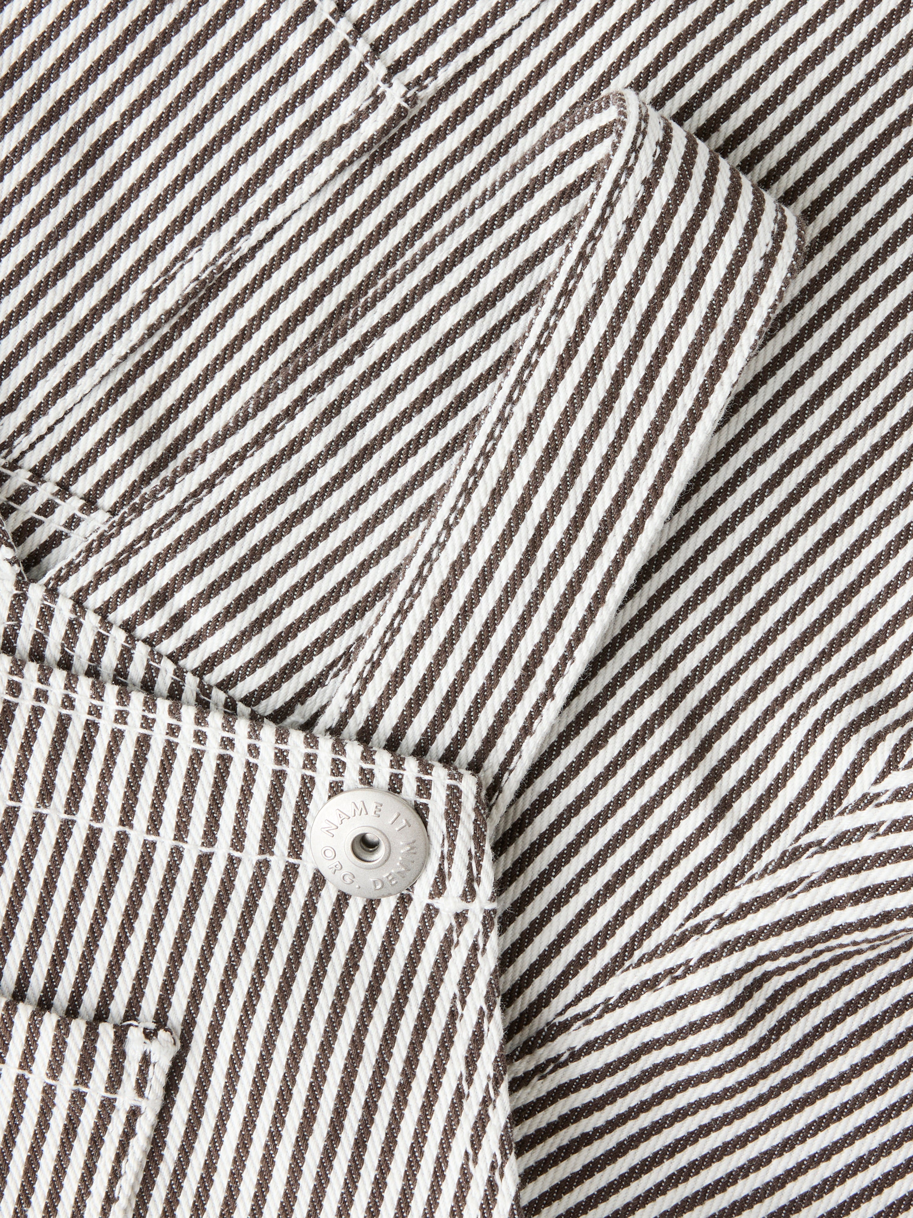 Name It Nola - Loose Stripe Overall - White/Delicioso