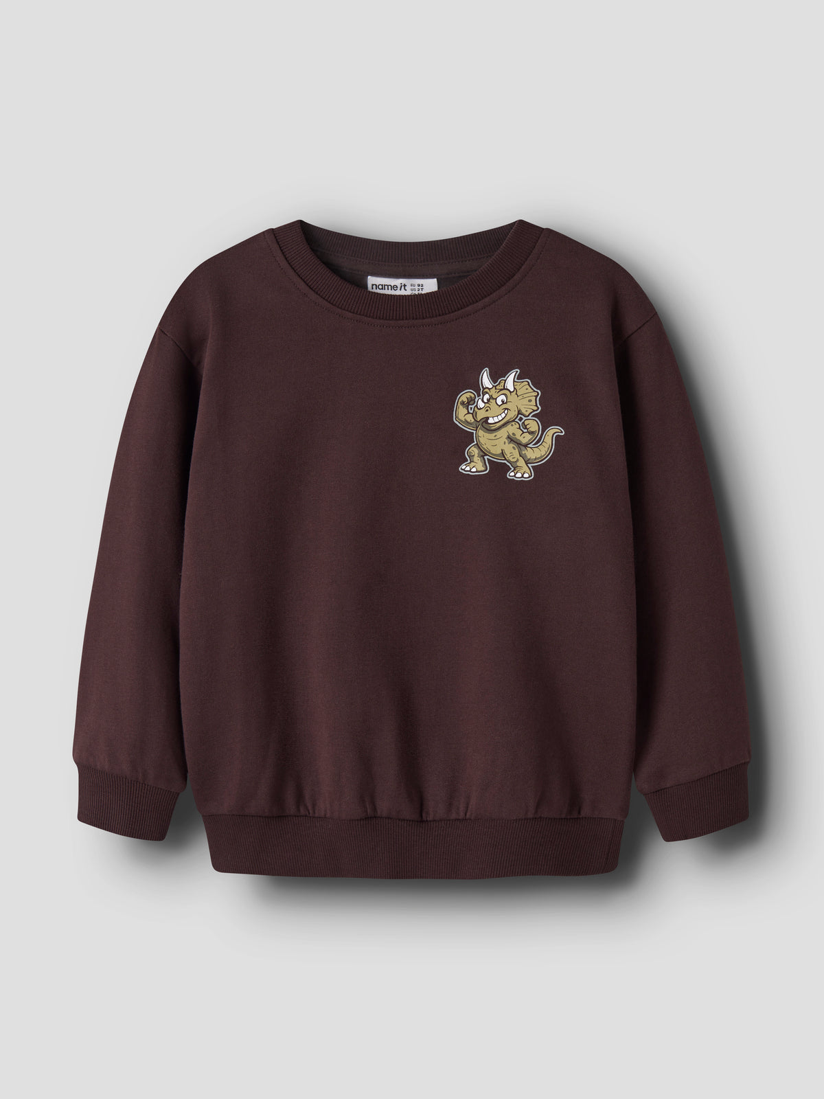 Name It Vildar - LS Sweat - Chocolate Plum / Jurassic Prankster