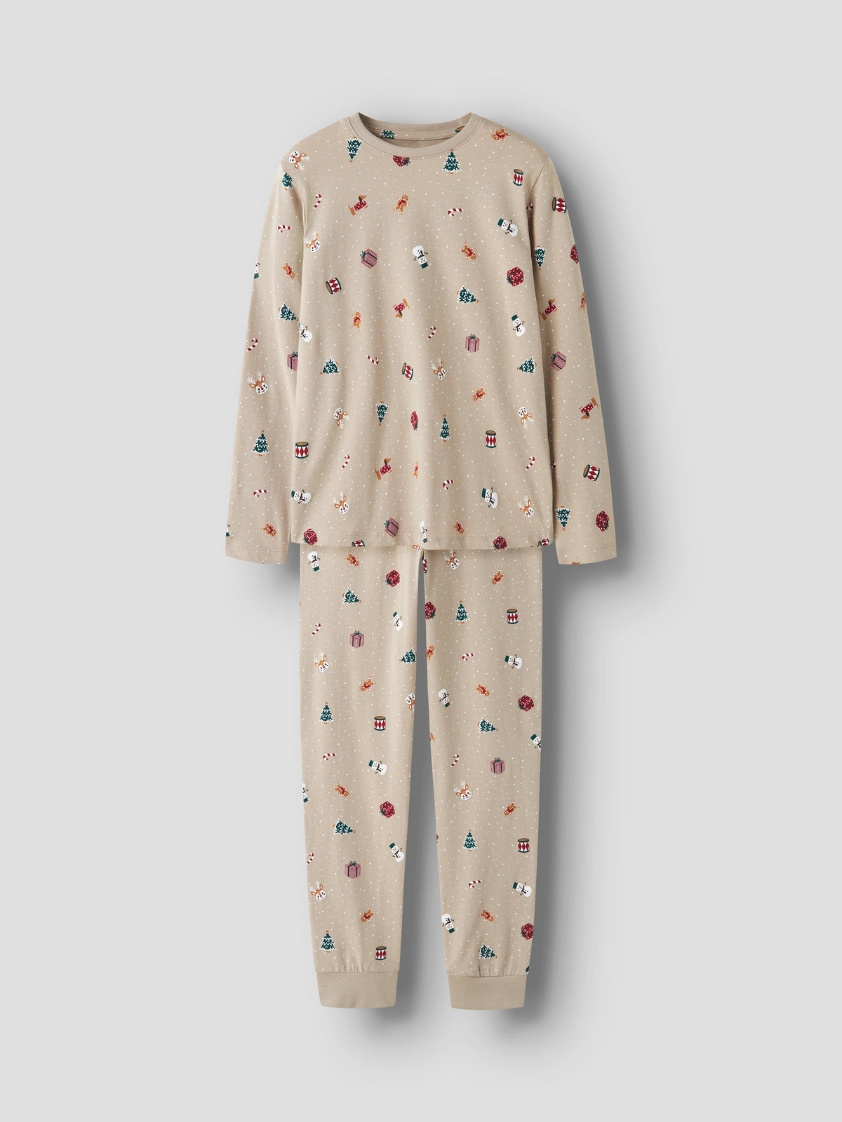 Name It Vismas - LS Nightset - Pure Cashmere / Christmas