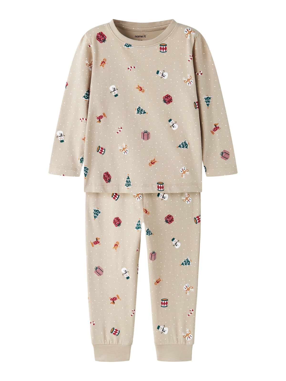 Name It Vismas - LS Nightset - Pure Cashmere / Christmas