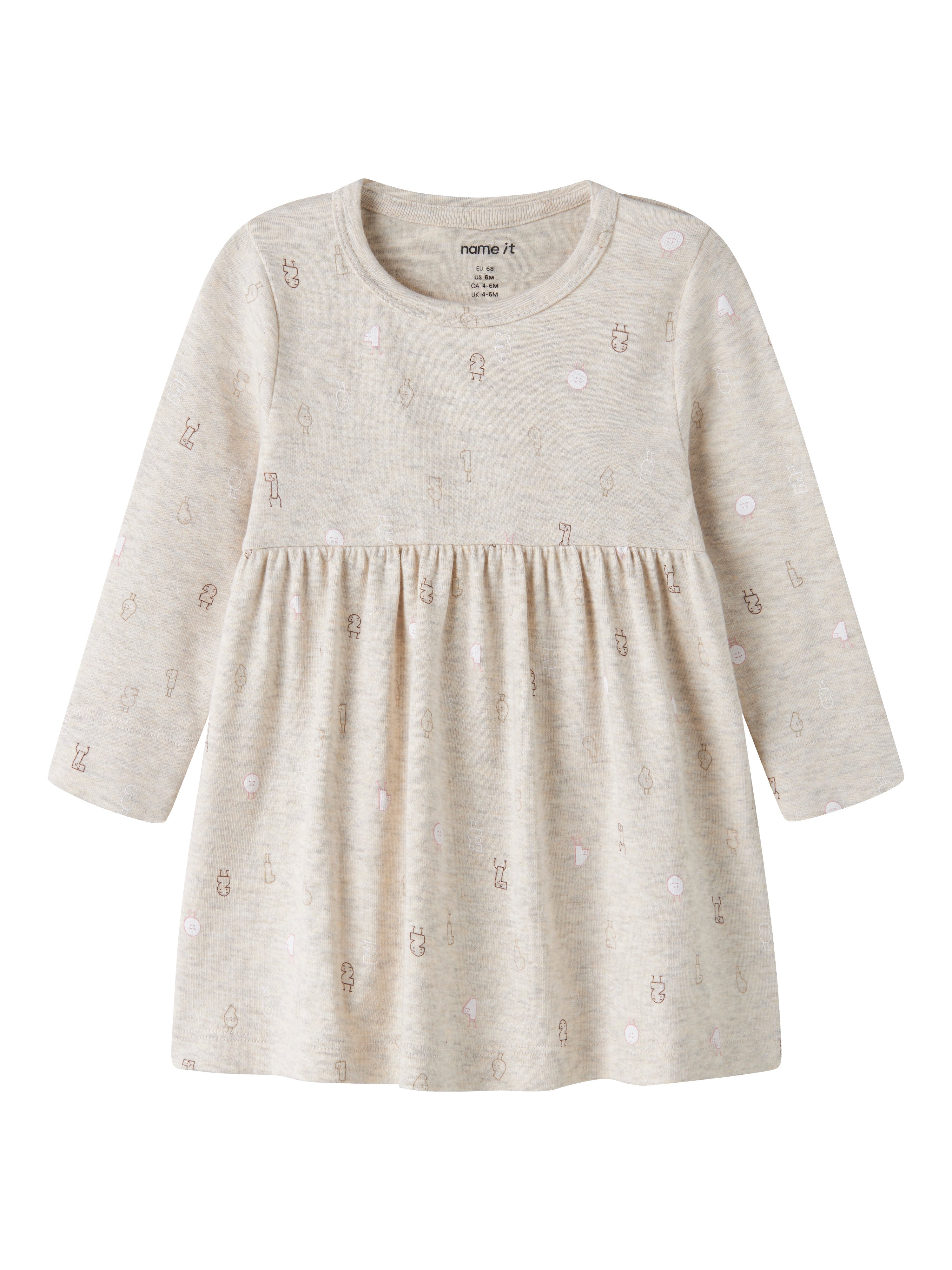 Name It Lydianna - LS Dress - Peyote Melange
