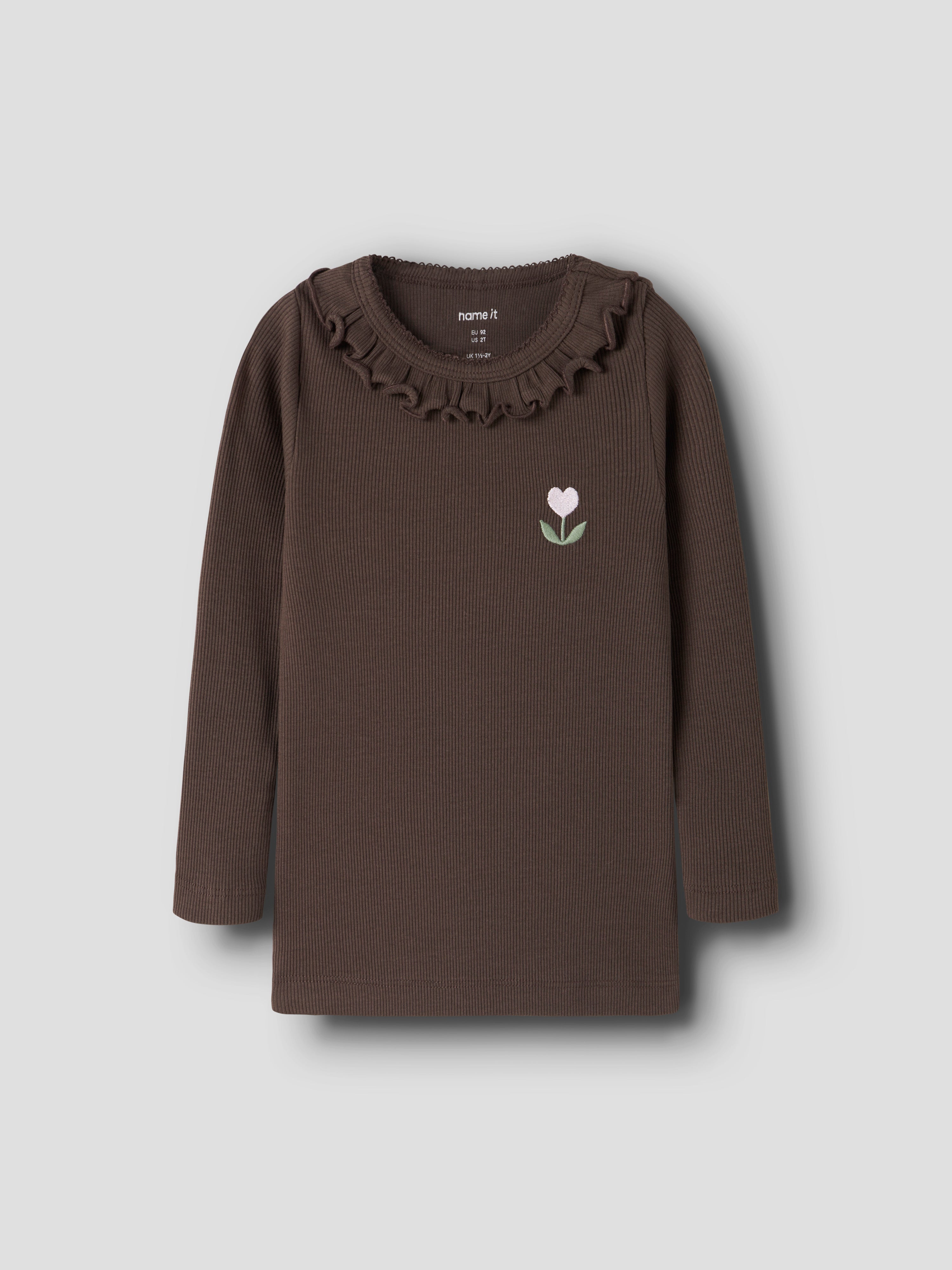 Name It - Naisy LS Slim Top - Chocolate Brown