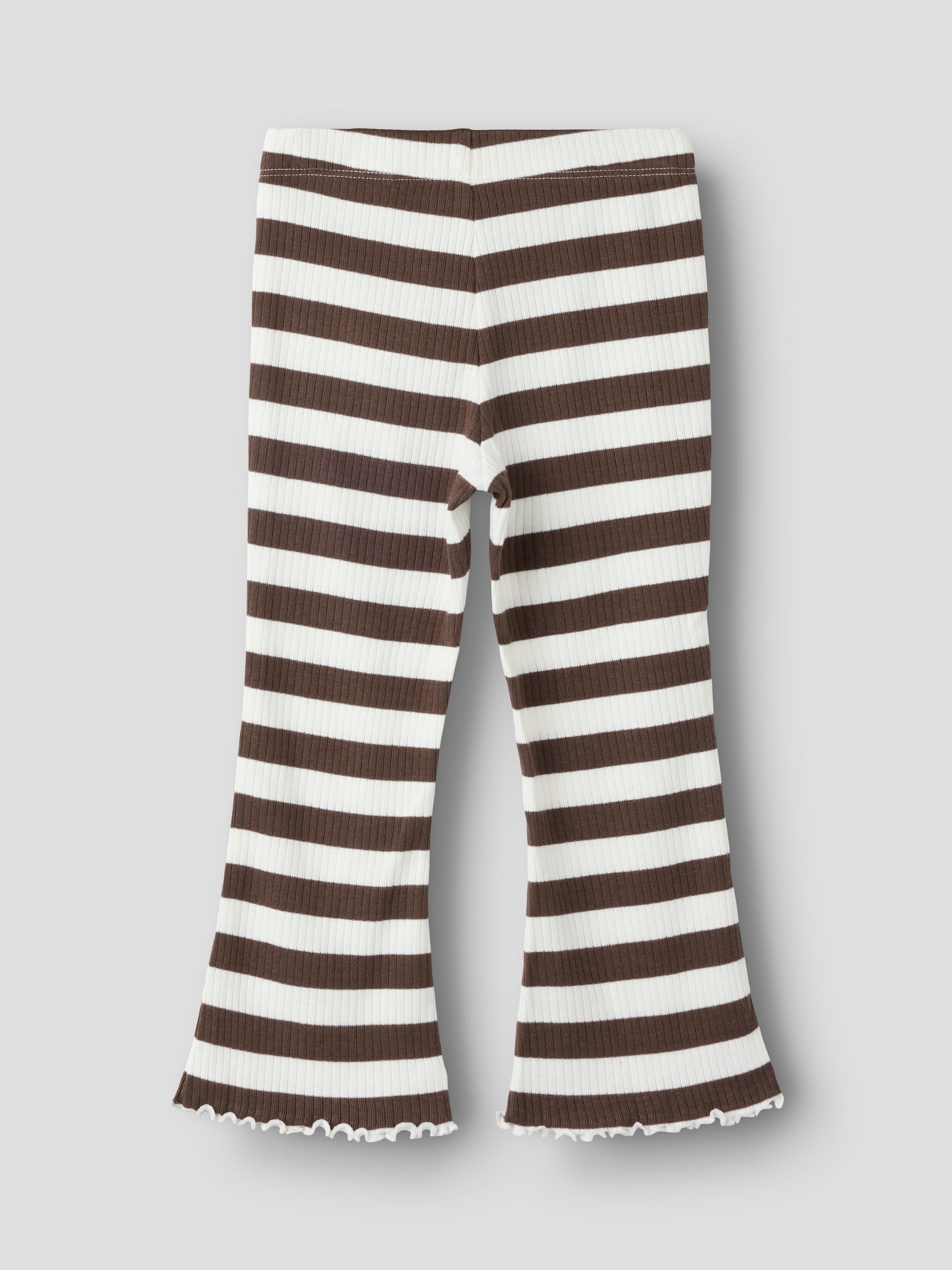Name It - Nilje Bootcut Legging - Chocolate Brown / Cloud Dancer