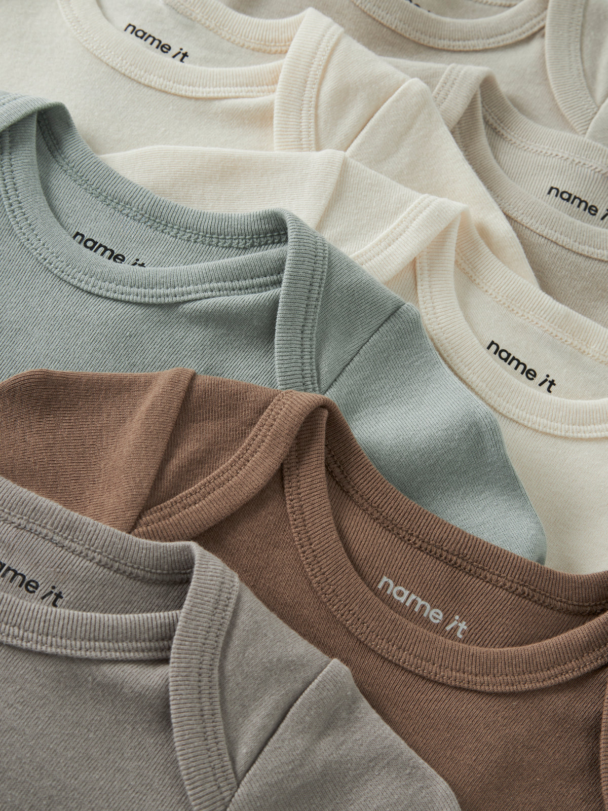 Name It Body LS – 7-pak - Solid Colors - Buttercream w/ various colors
