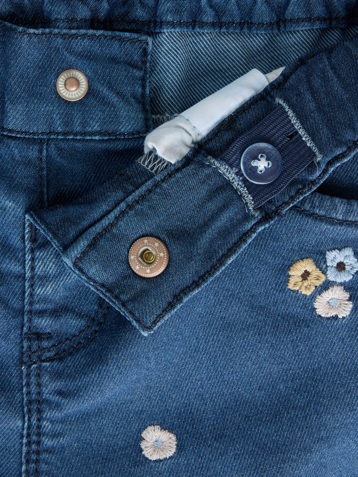 Name It Rose - Shaped Jeans 5321 - Dark Blue Denim FLORAL