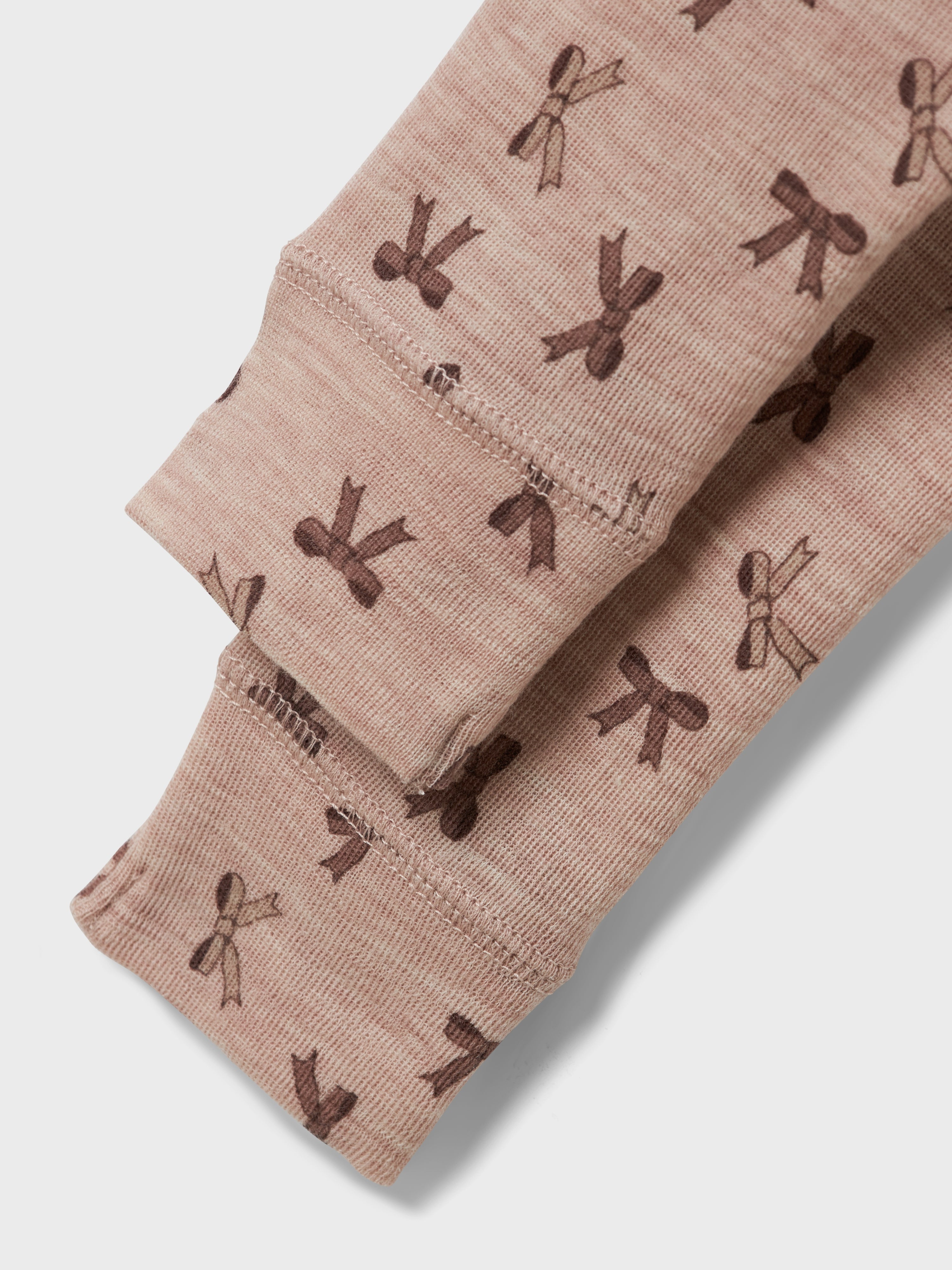 Name It Wang Wool Rib Leggings - Shadow Gray/Bow