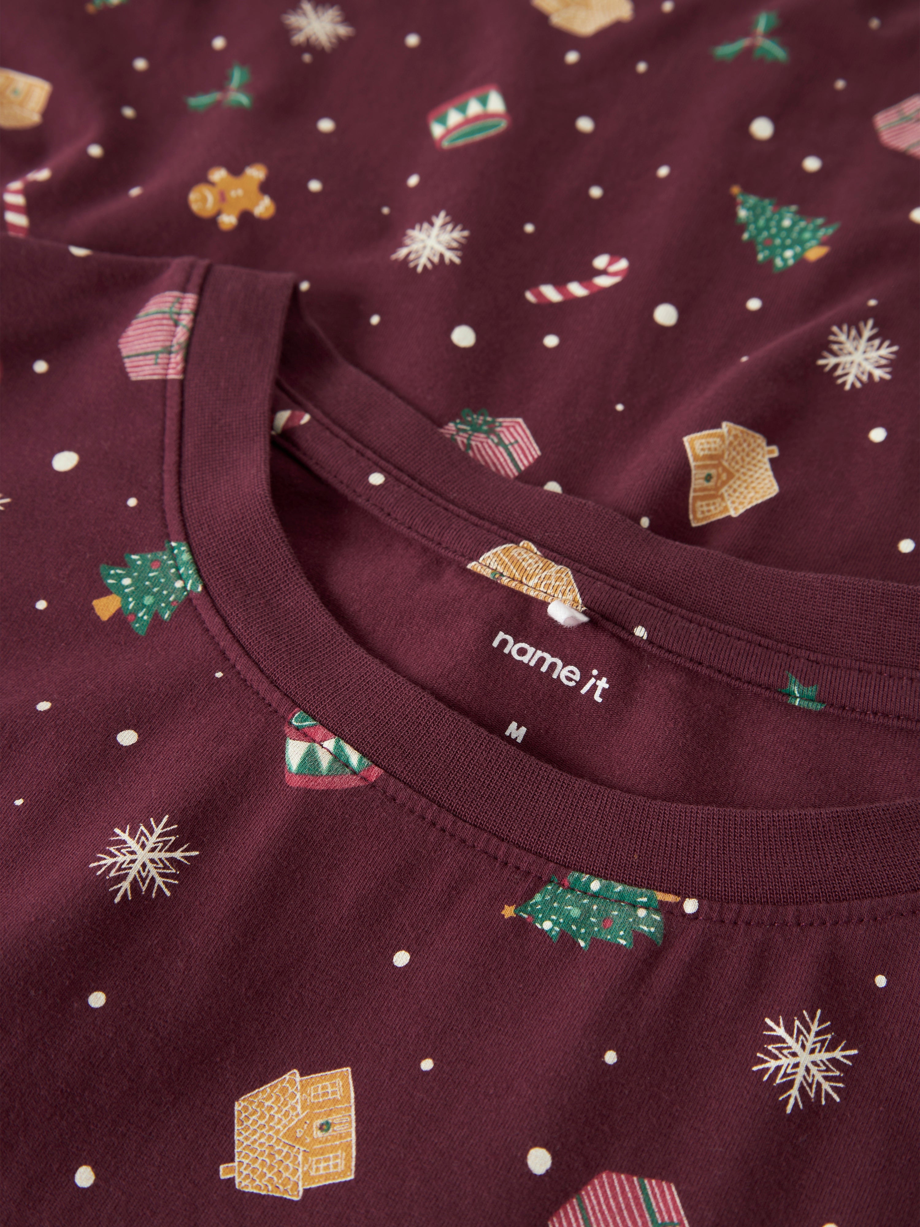 Name It Vismas Natsæt - Burgundy/Xmas