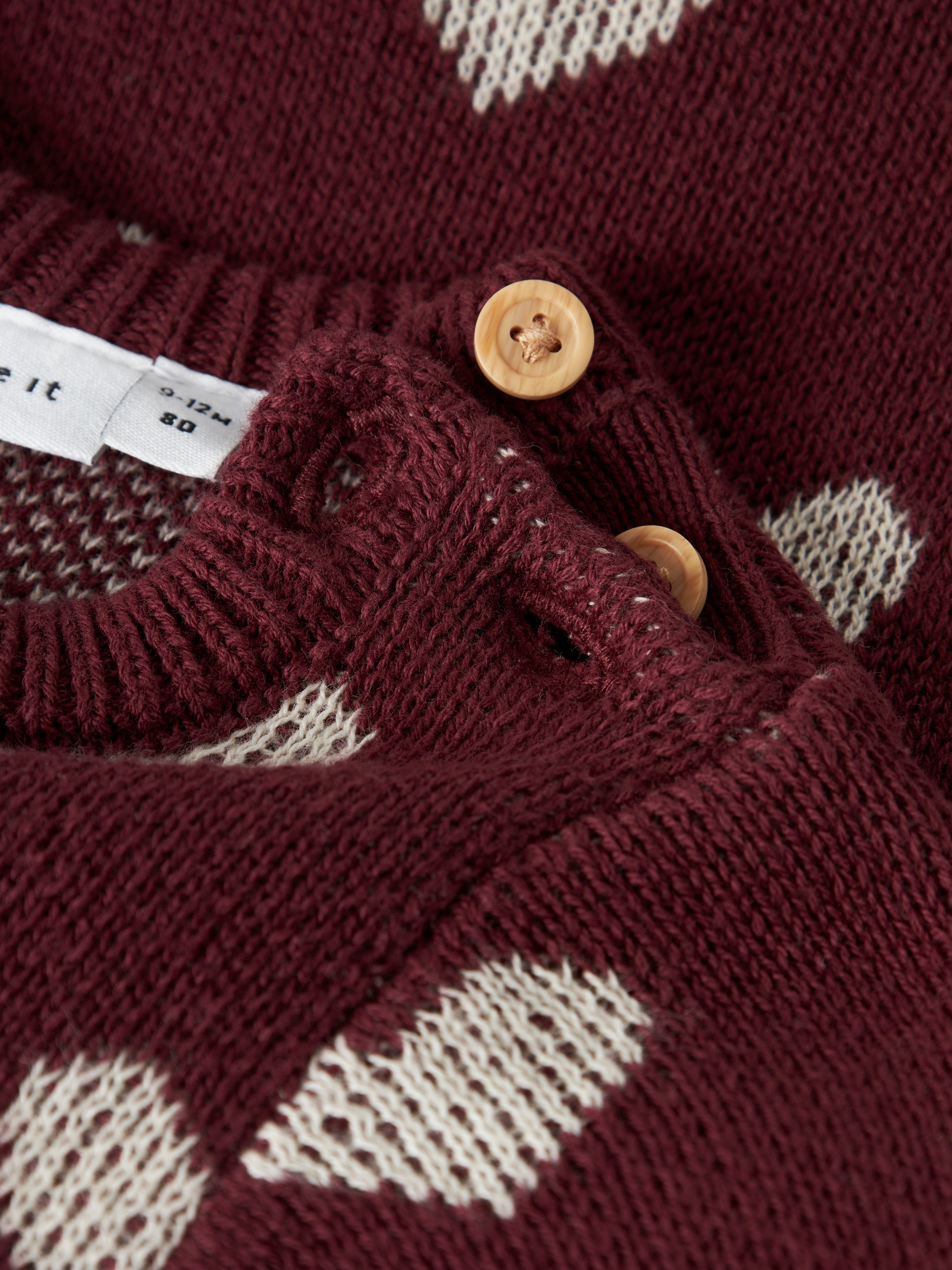 Name It Oana LS Knit Dress - Burgundy