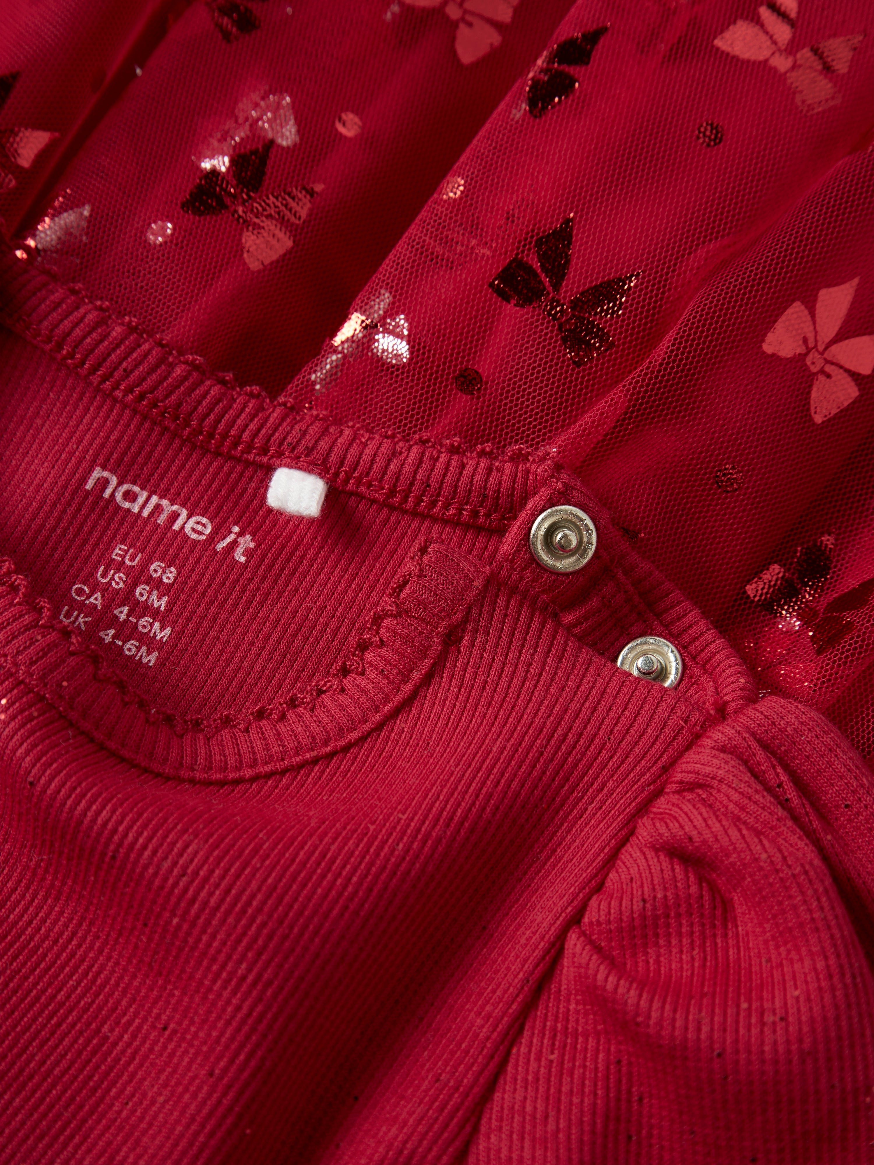 Name It Rosally LS Dress - Jester Red