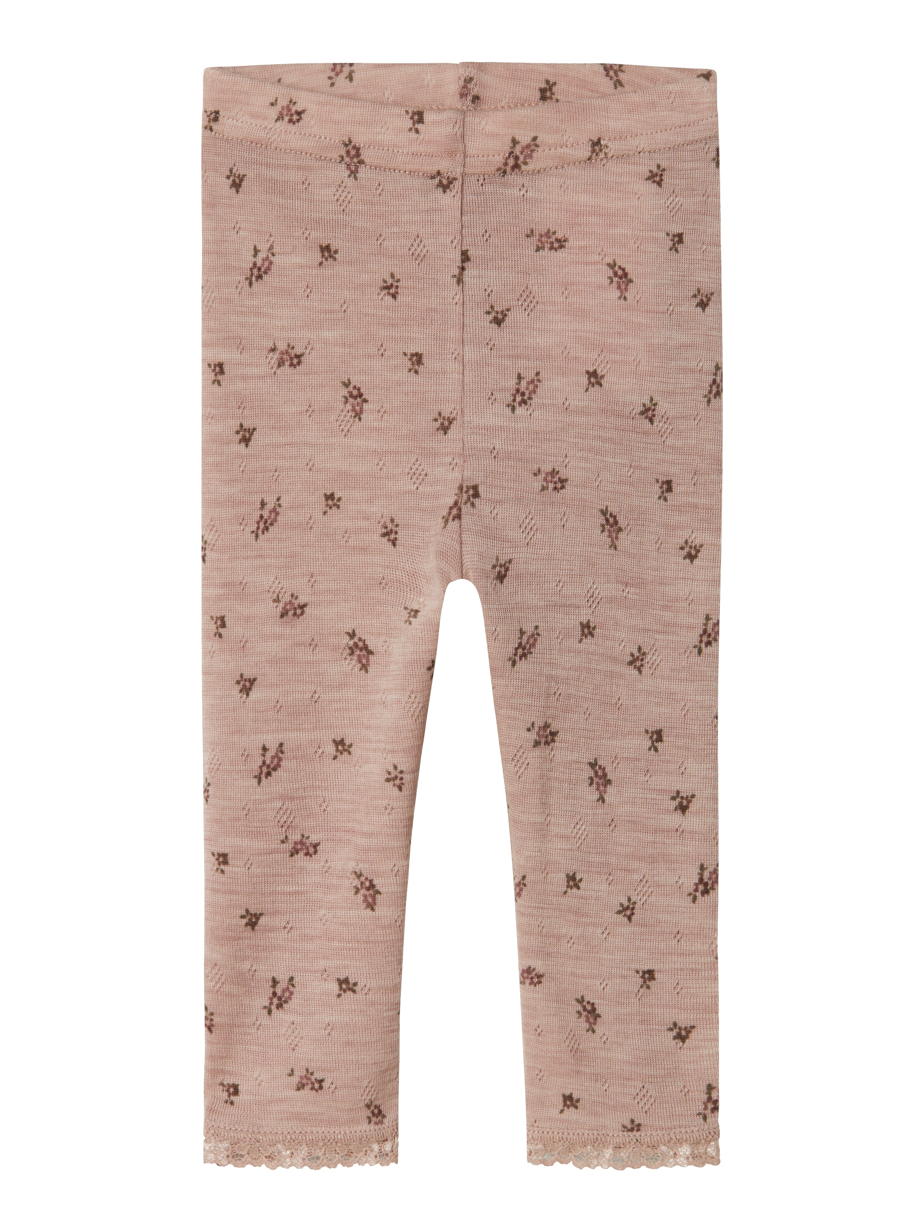 Name It Wang Wool Needle Leggings - Shadow Gray/Flower