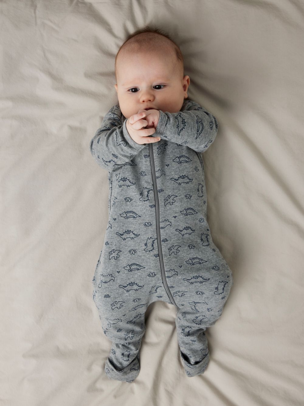 Name It Nightsuit 2 pak Dino - Grey Melange