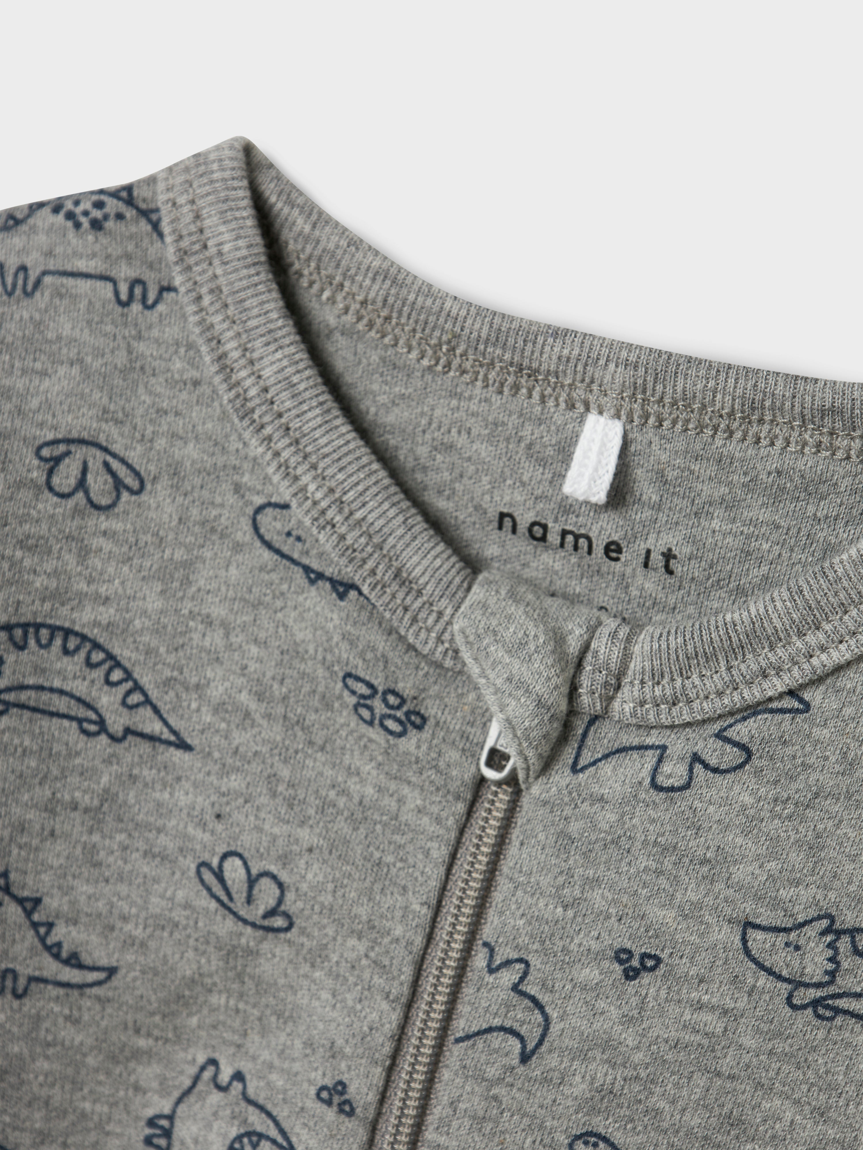 Name It Nightsuit 2 pak Dino - Grey Melange