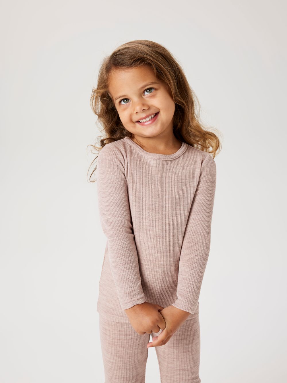 Name It Wax Wool Rib LS Top - Shadow Gray