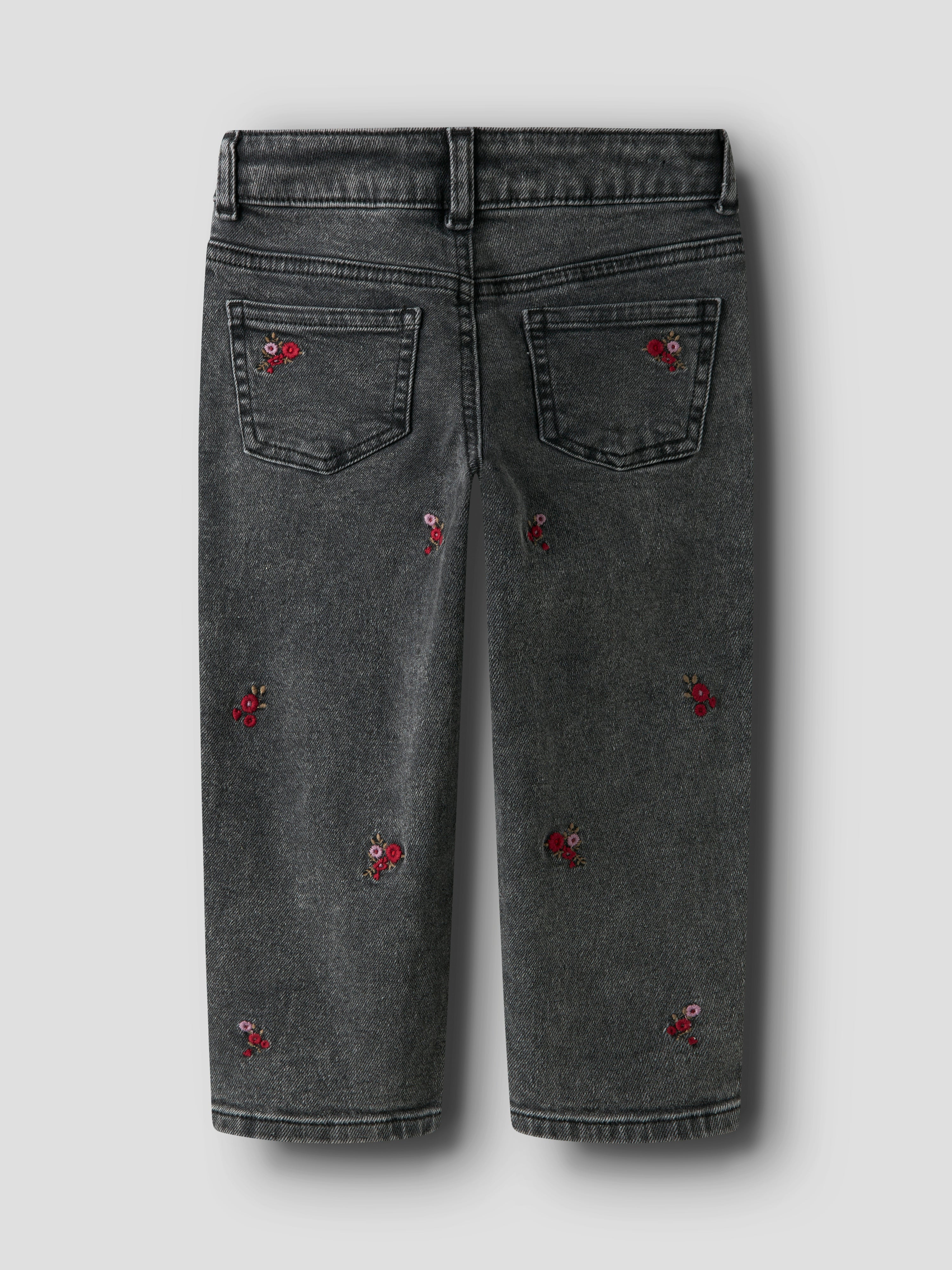 Name It Bella Mom Jeans - Medium Grey Denim/Flower