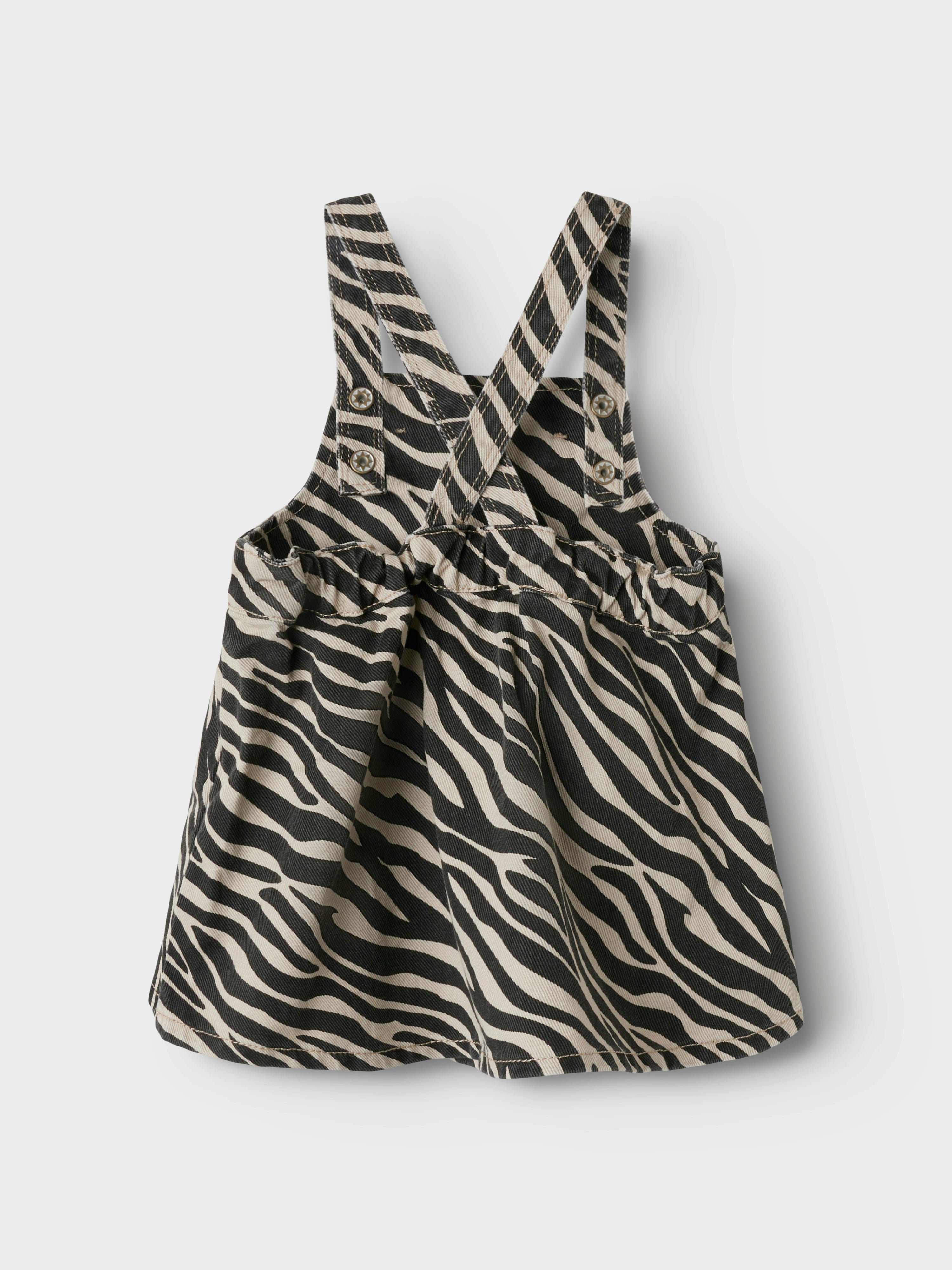 Name It Oda Twill Bibskirt - Cement/Zebra