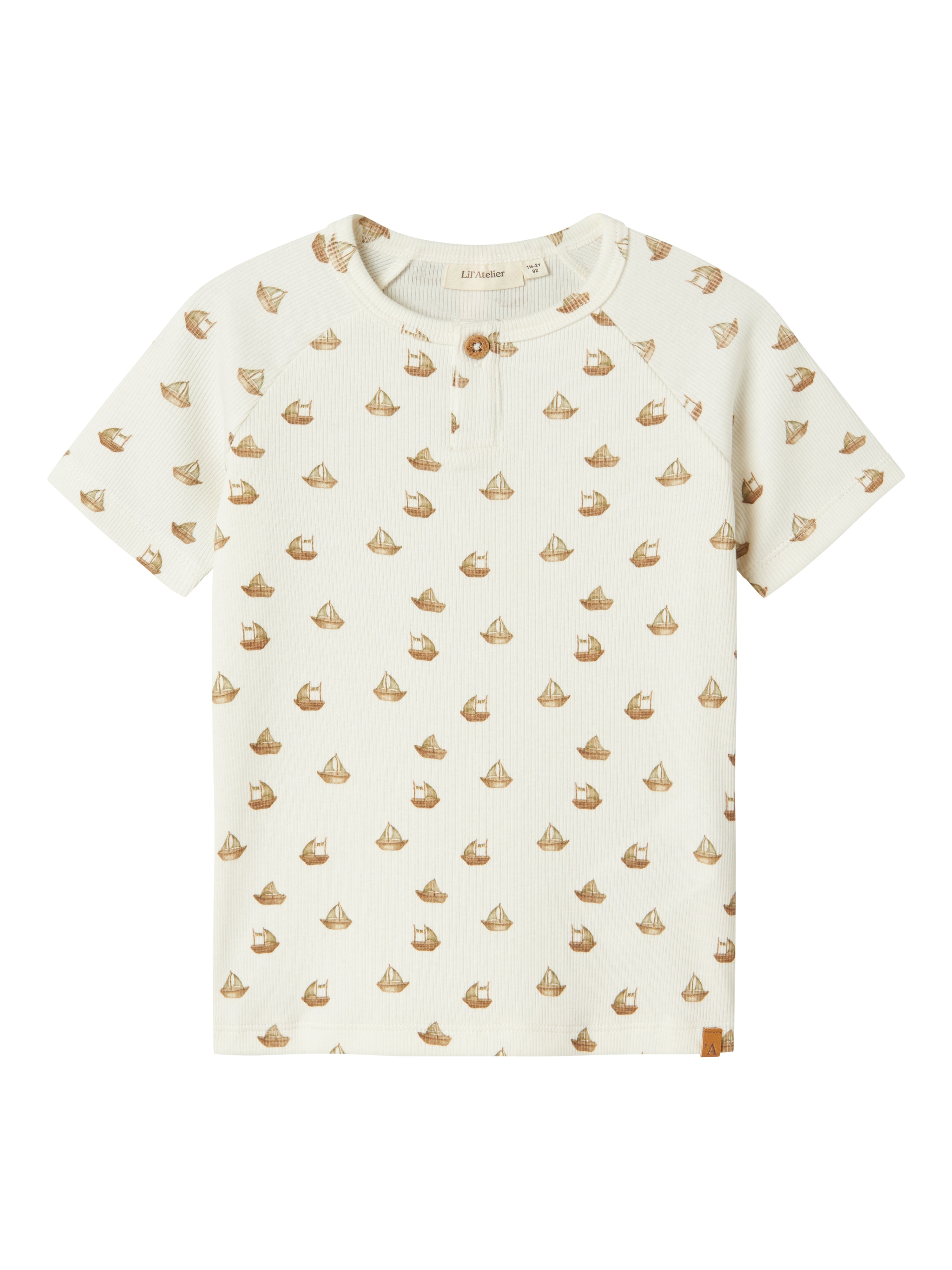 Lil Atelier Lavo Eni SS Top - Coconut Milk/Boat