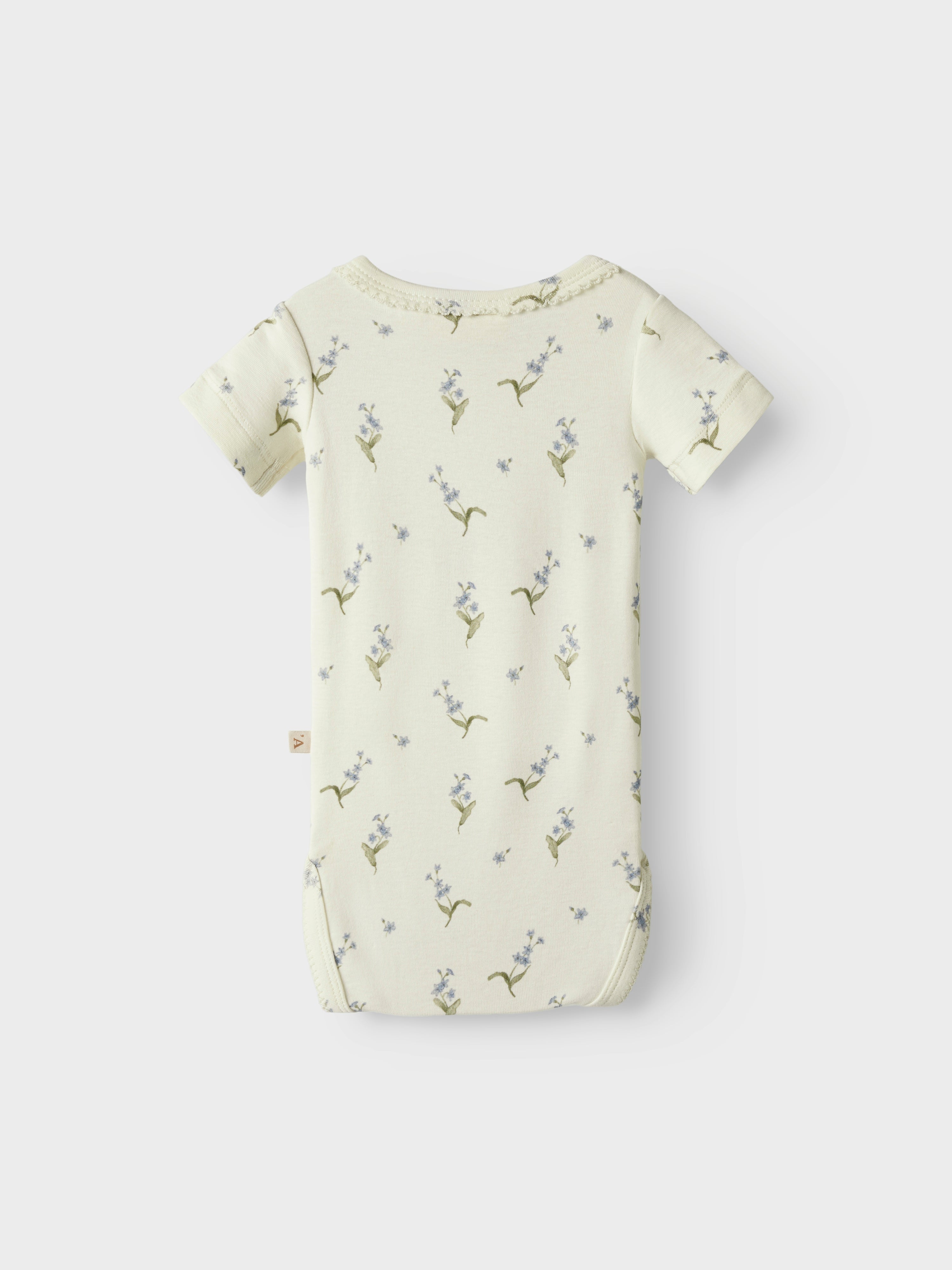 Lil Atelier Gayo Sig SS Body - Coconut Milk/Forget me not