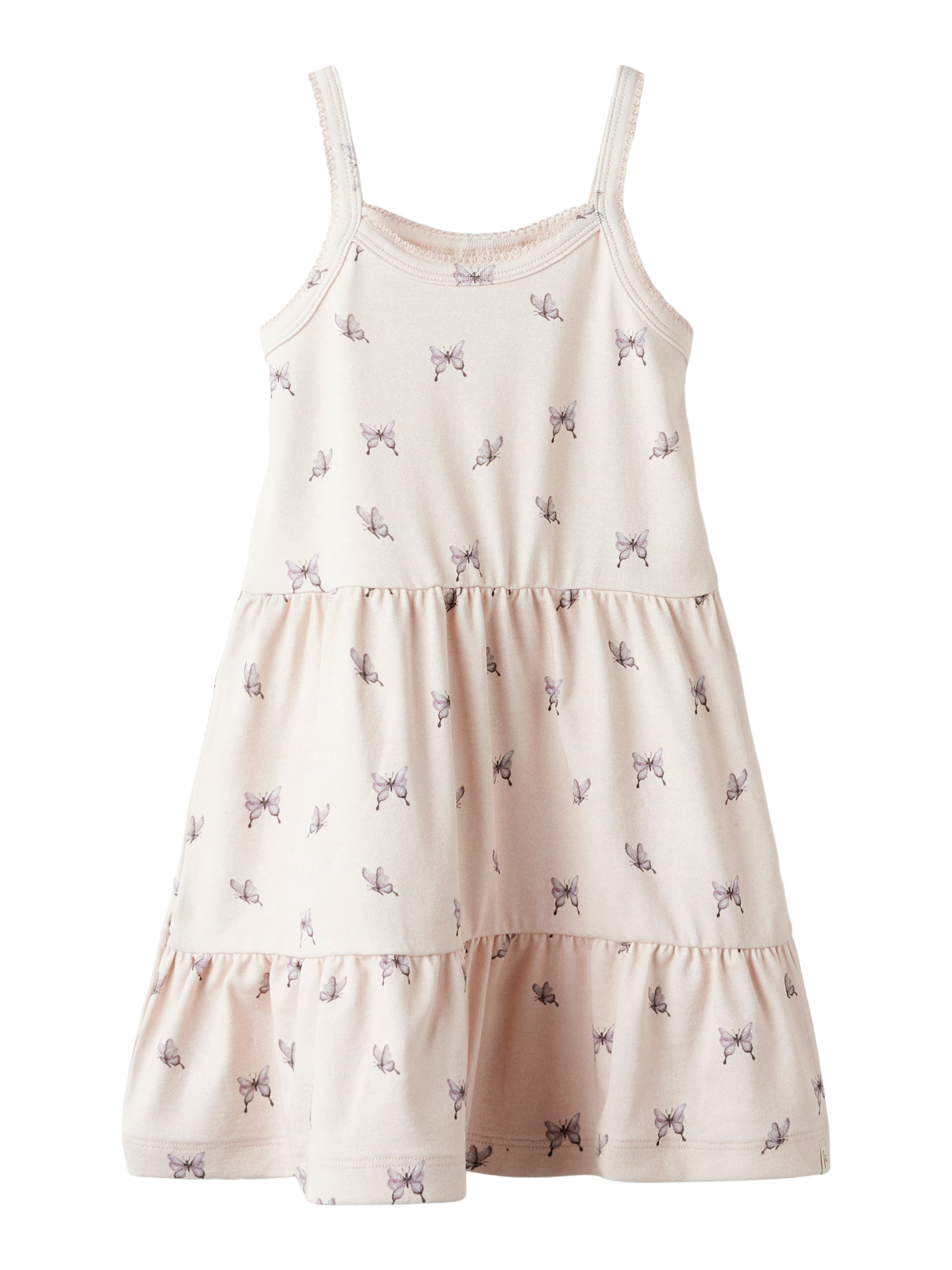 Lil Atelier Gayo San Strap Dress - Peach Blush/Butterfly