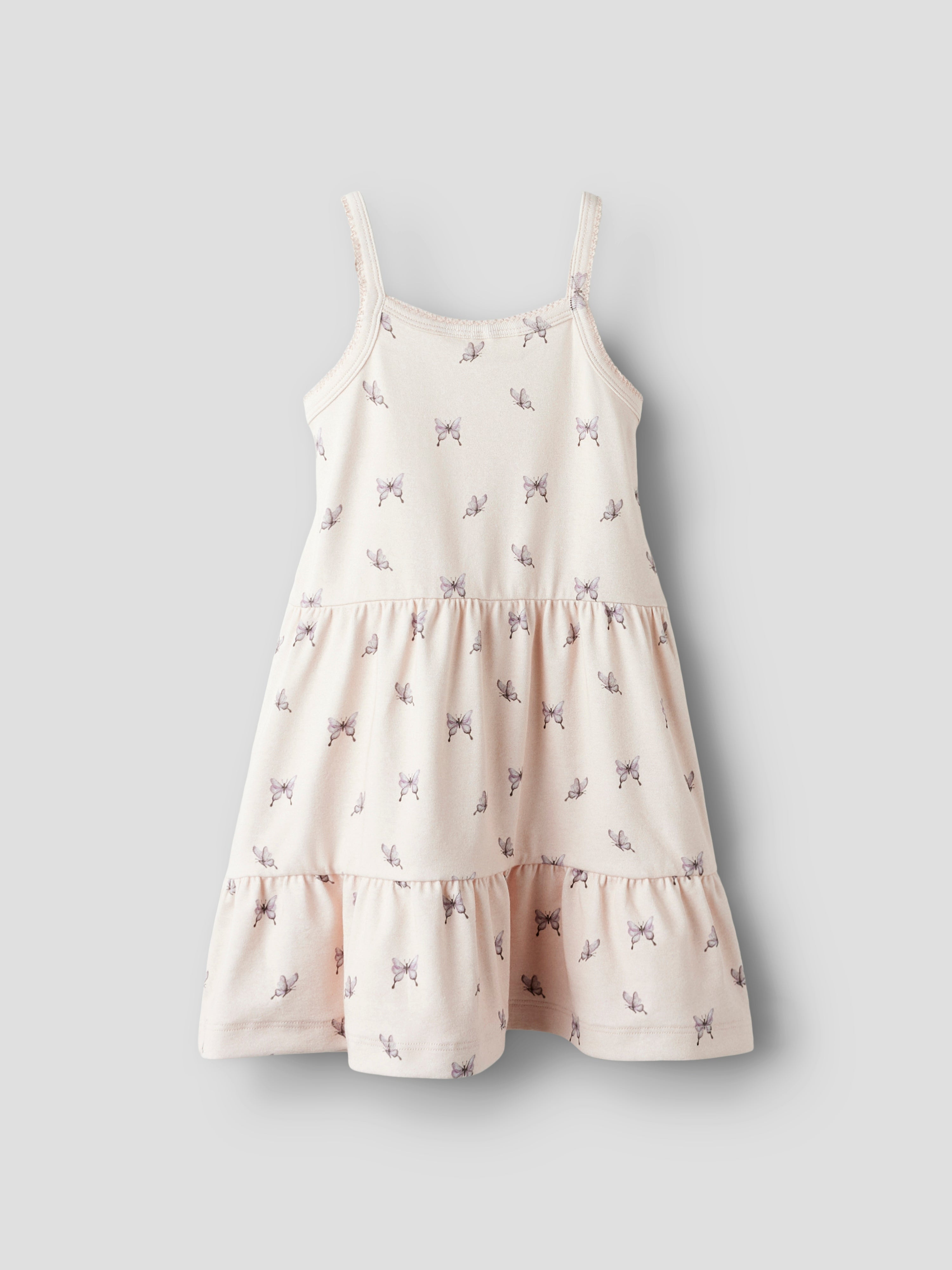 Lil Atelier Gayo San Strap Dress - Peach Blush/Butterfly