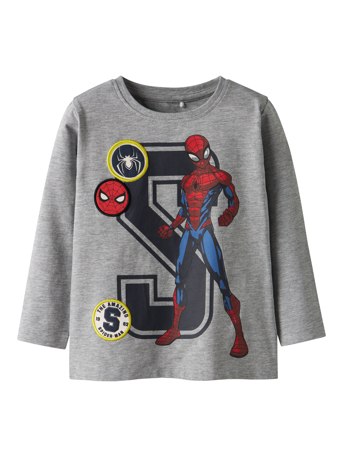 Name It Deep - Spider LS Nreg Top Box Mar - Grey Melange