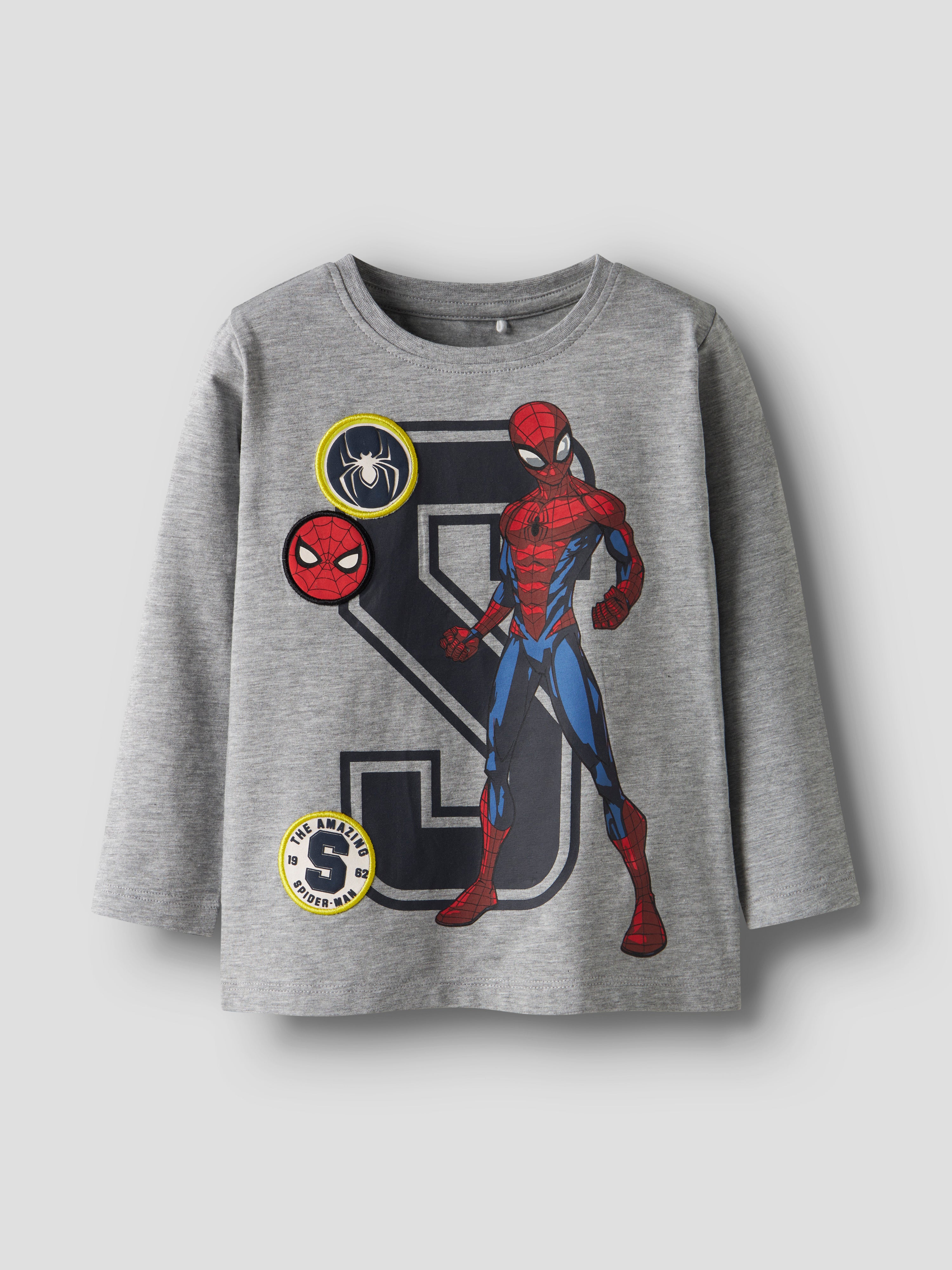 Name It Deep - Spider LS Nreg Top Box Mar - Grey Melange