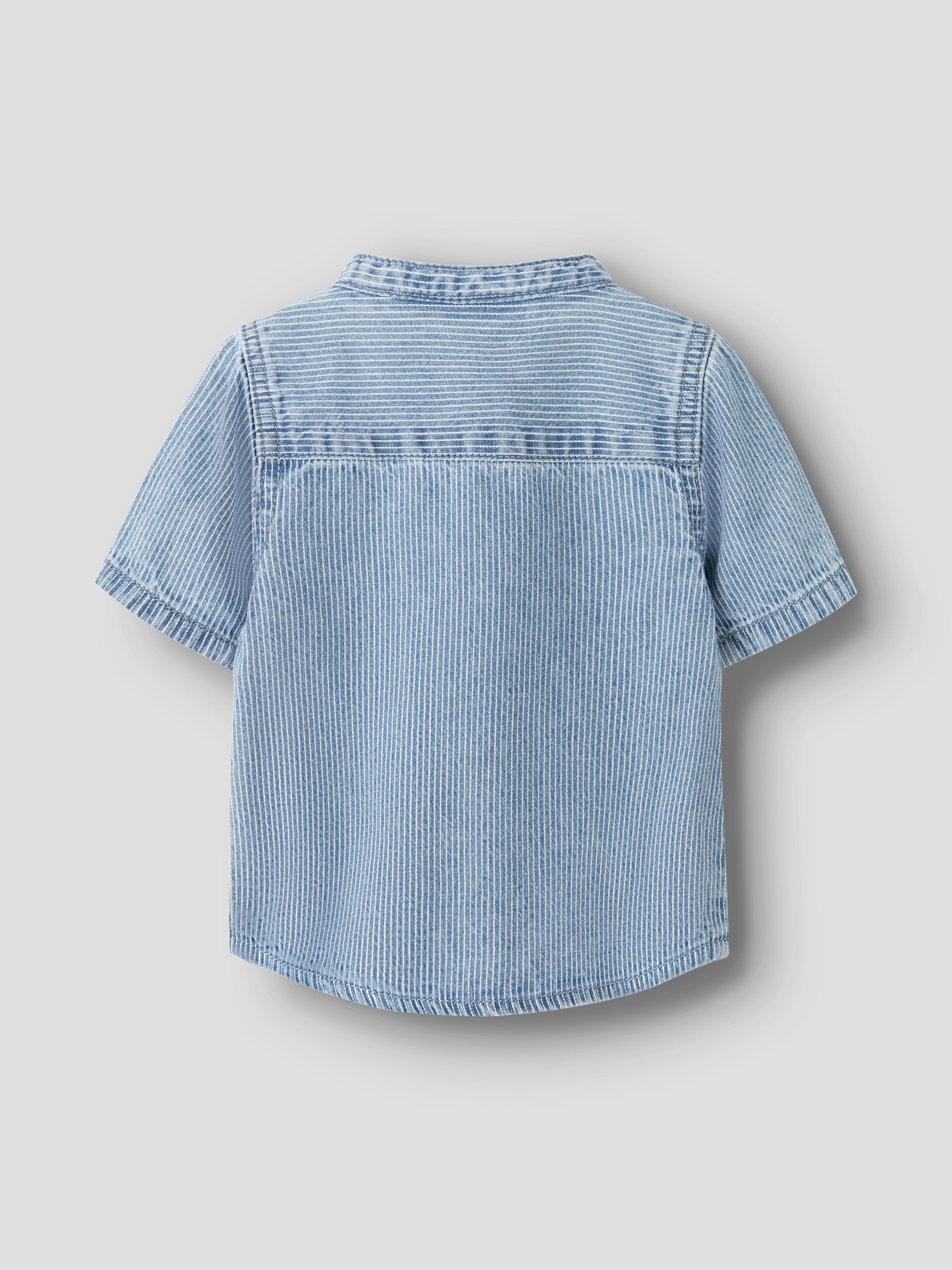 Name It Leo - Stripe Denim SS Shirt - Light Blue Denim