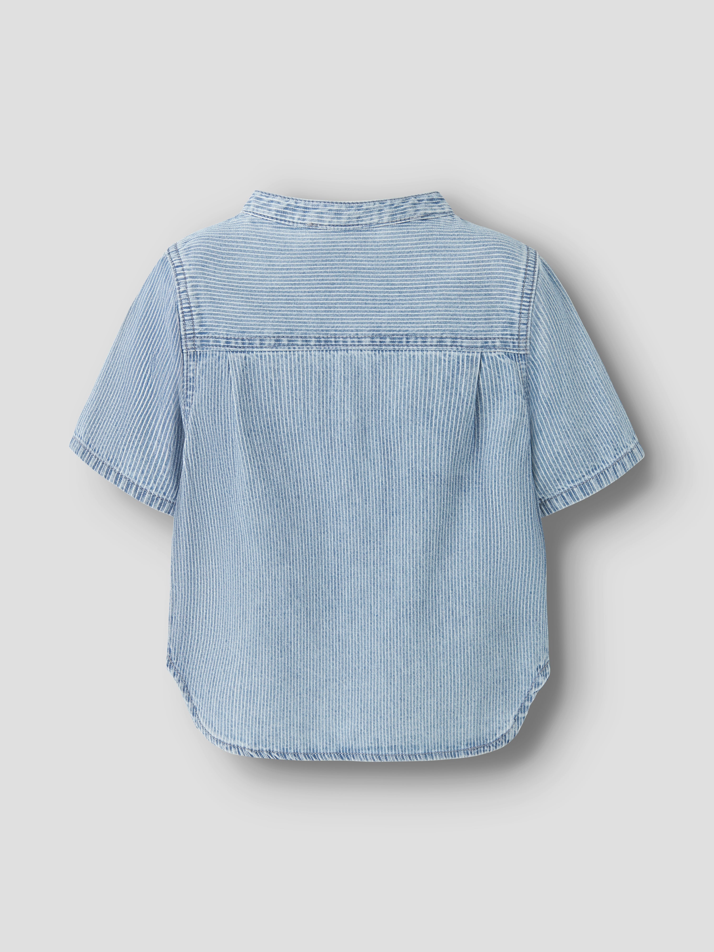 Name It Hans - Stripe Denim SS Shirt - Light Blue Denim