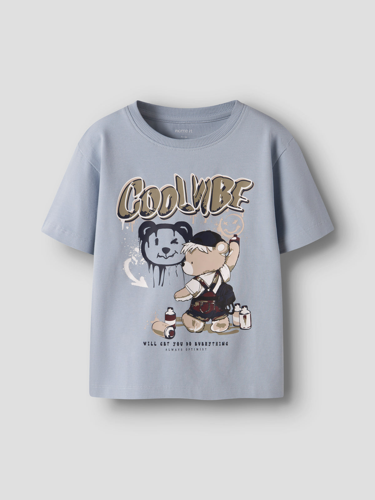 Name It Digro – T-shirt med Print - Blue Fog