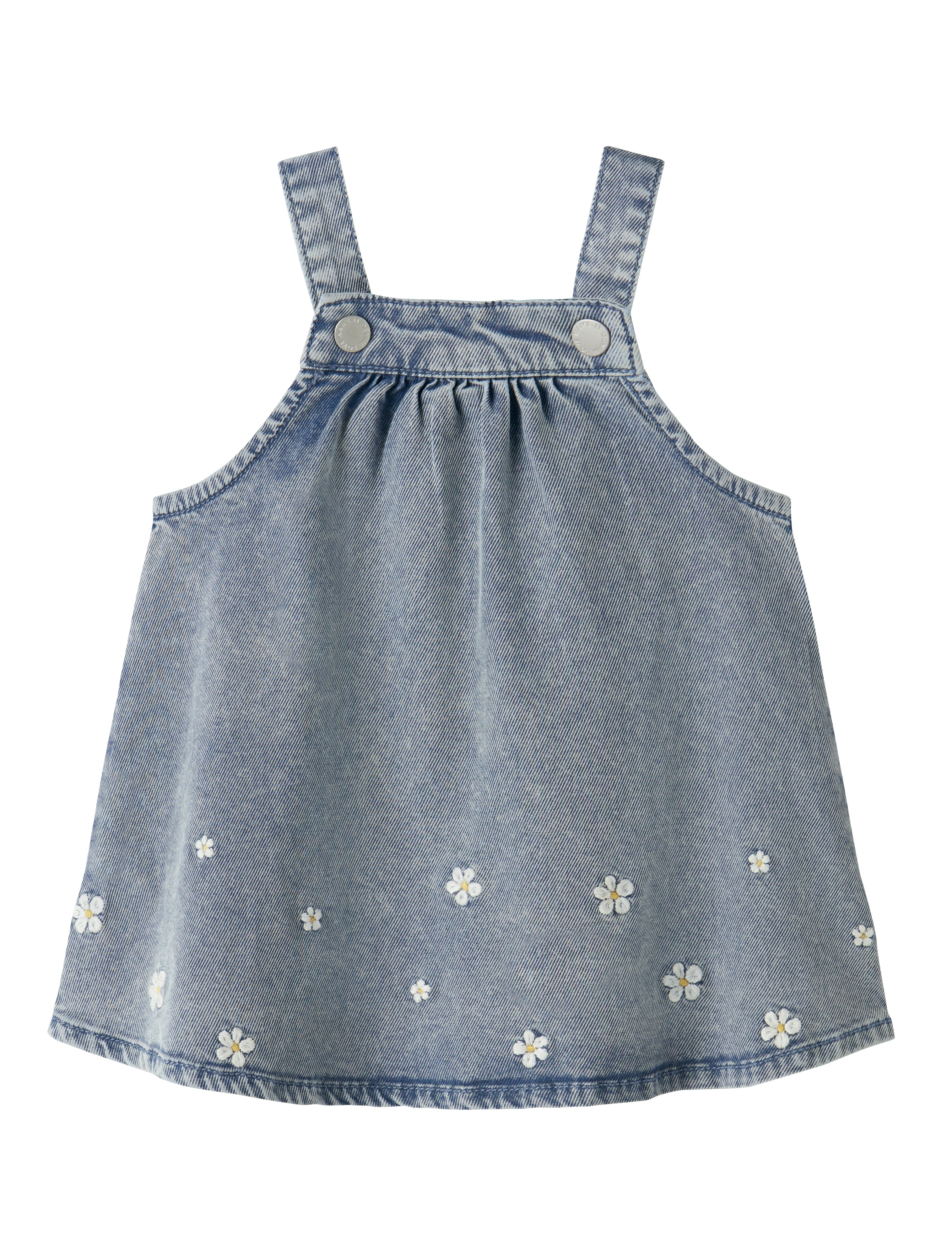 Name It Flora Denim Dress - Light Blue Denim Emb