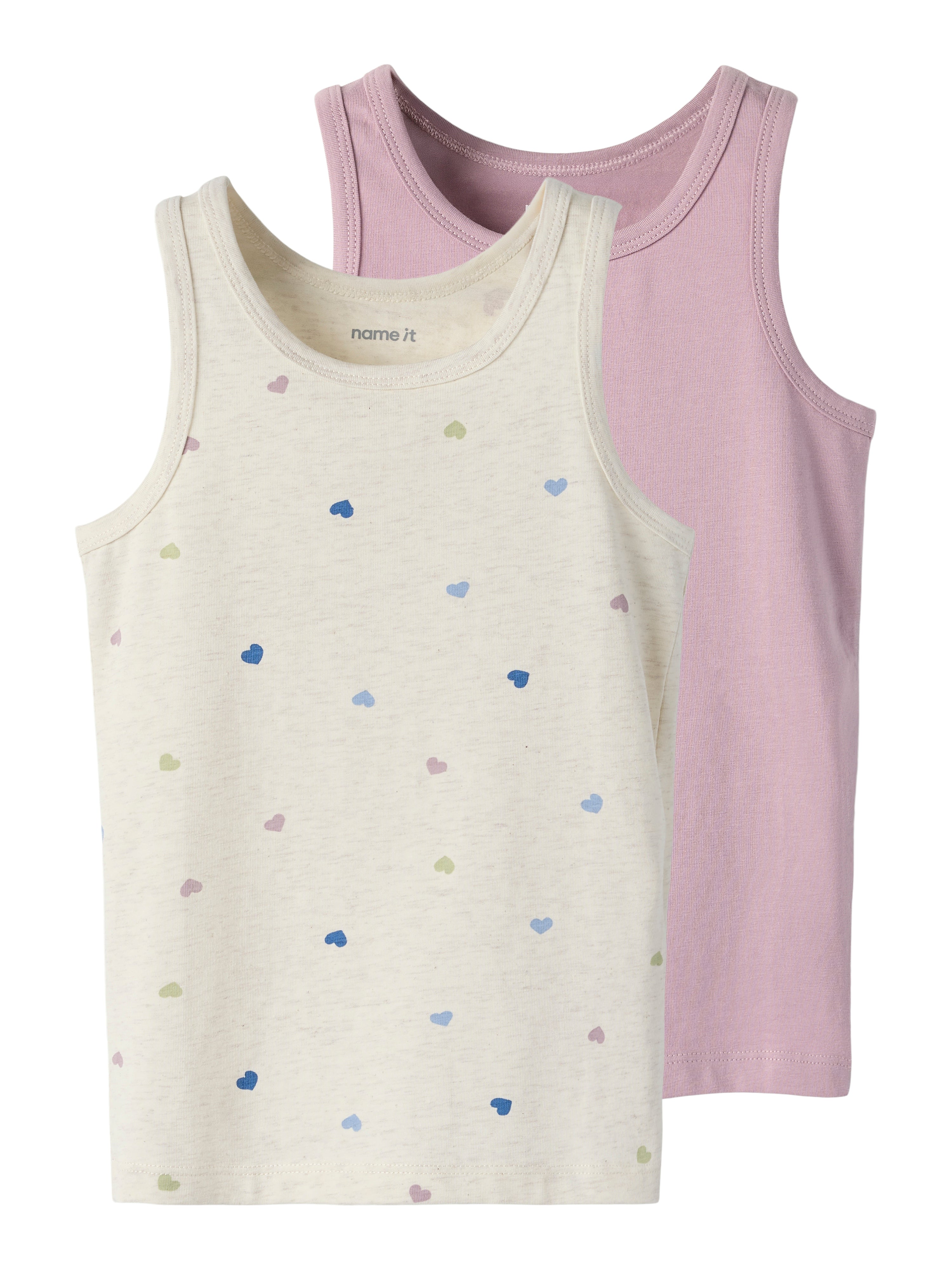 Name It Tank Top 2pak Peyote Hearts NOOS - Peyote Melange
