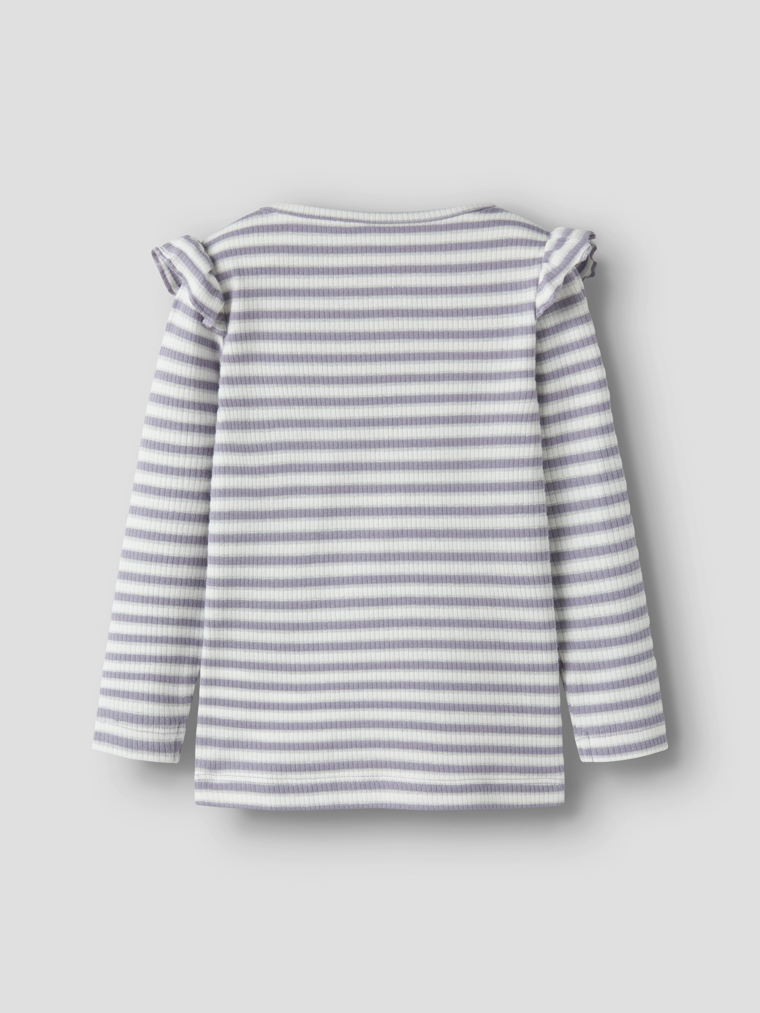 Name It Taias LS Slim Top - Lavender Gray/Cloud Dancer