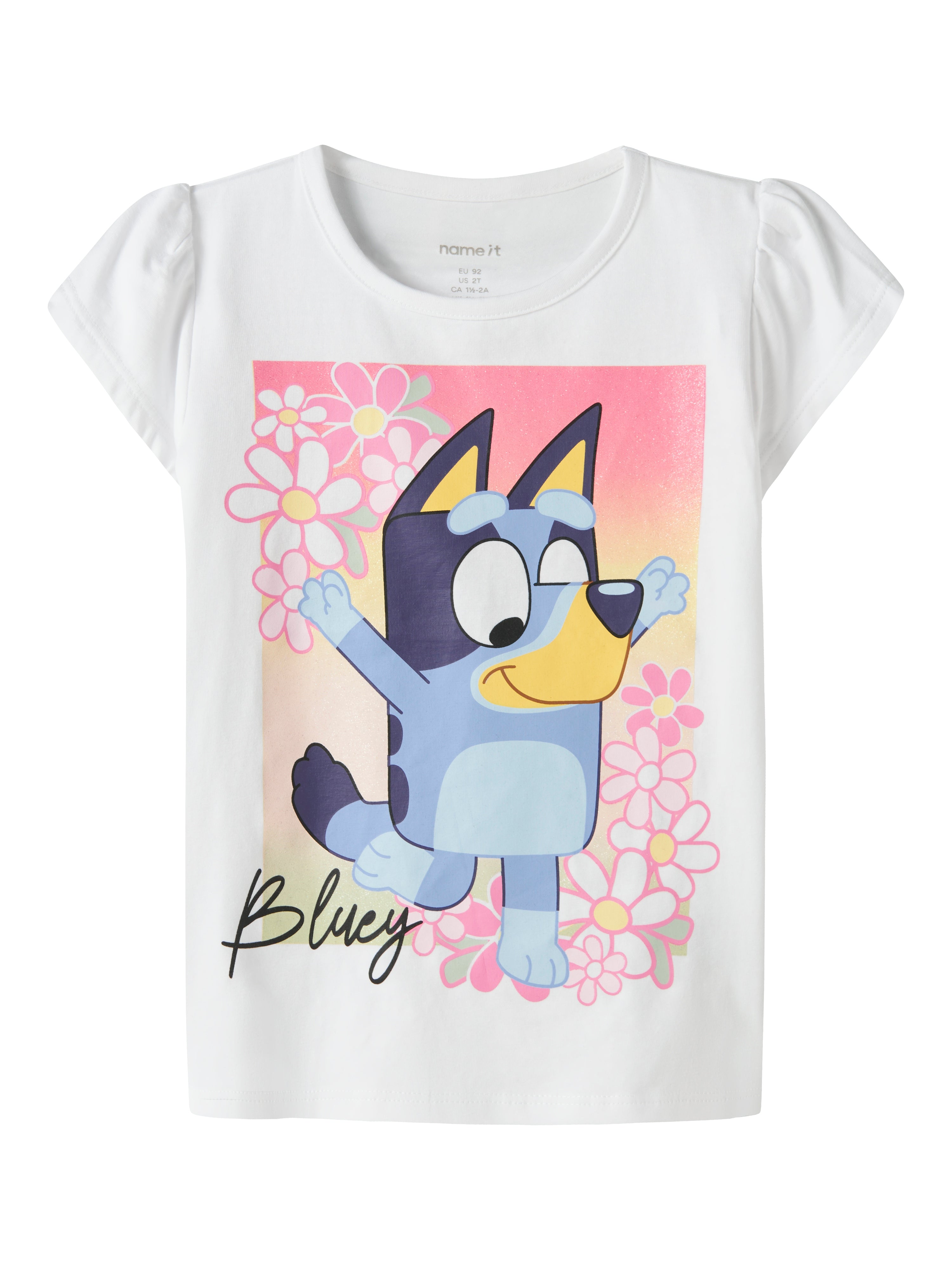 Name It Maka - Bluey SS Top - Bright White