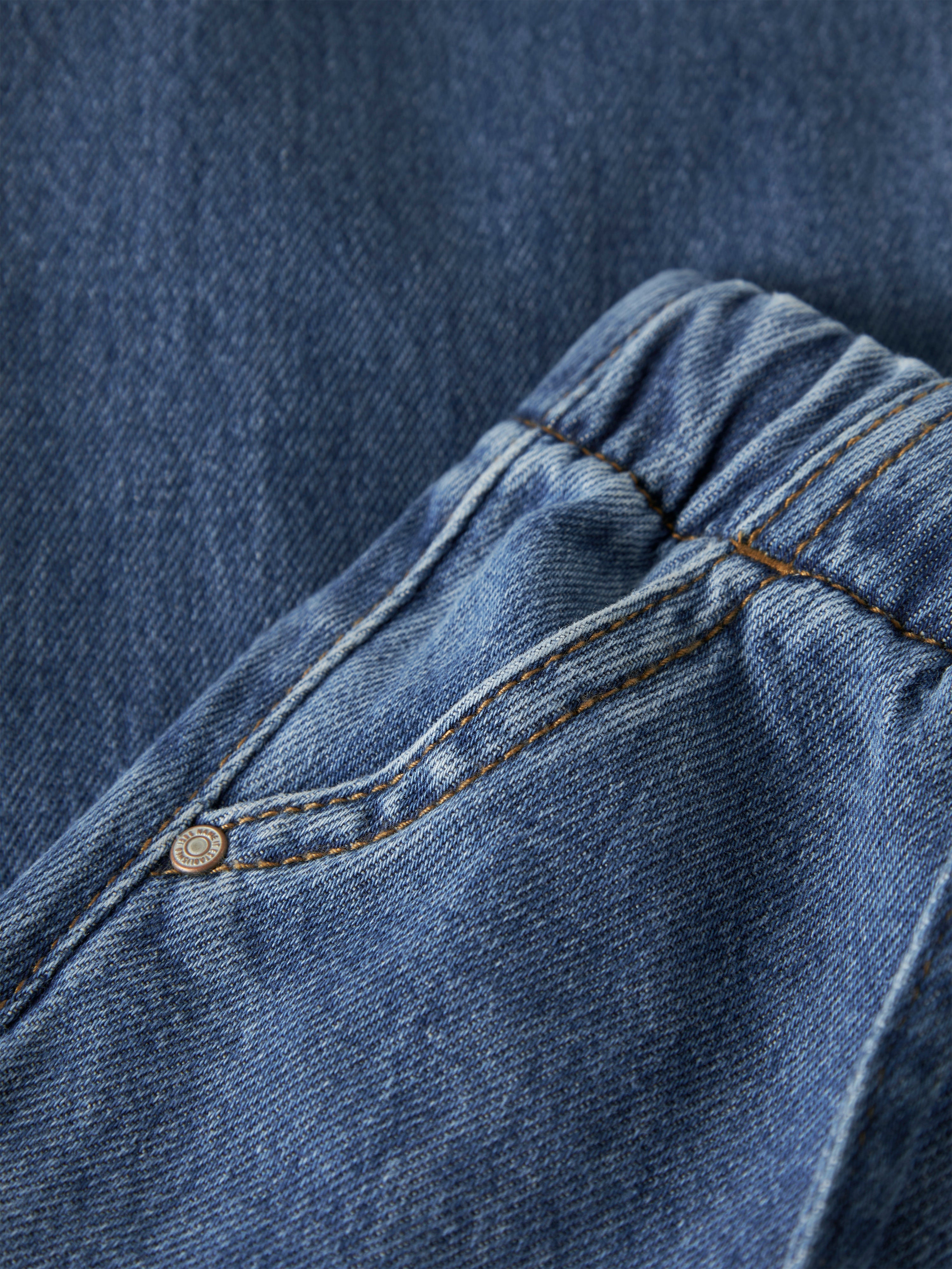 Name It Rose Wide Pull Up Jeans - Medium Blue Denim