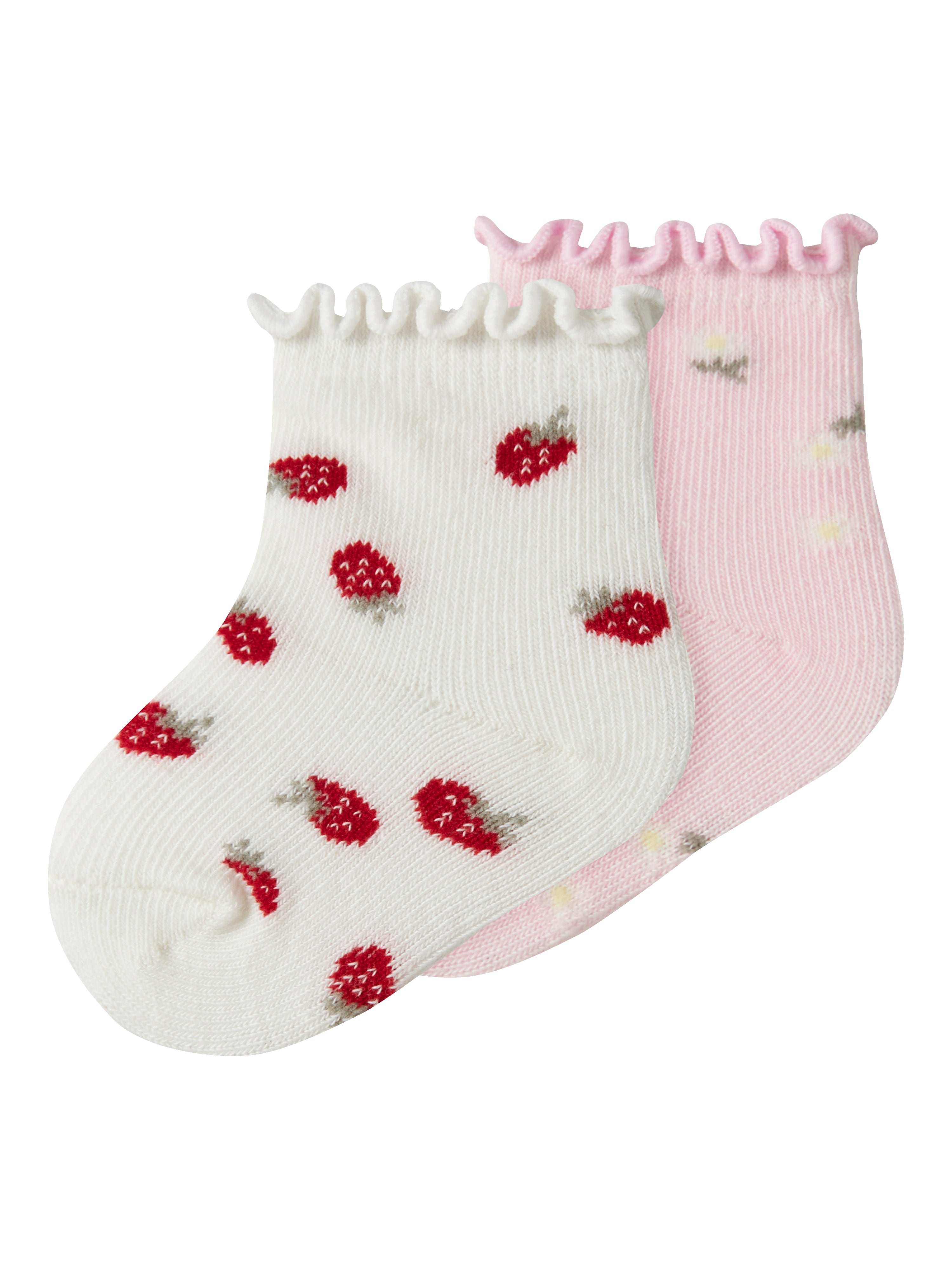 Name It Juberry - 2 pak strømper - Cloud Dancer/Cradle Pink