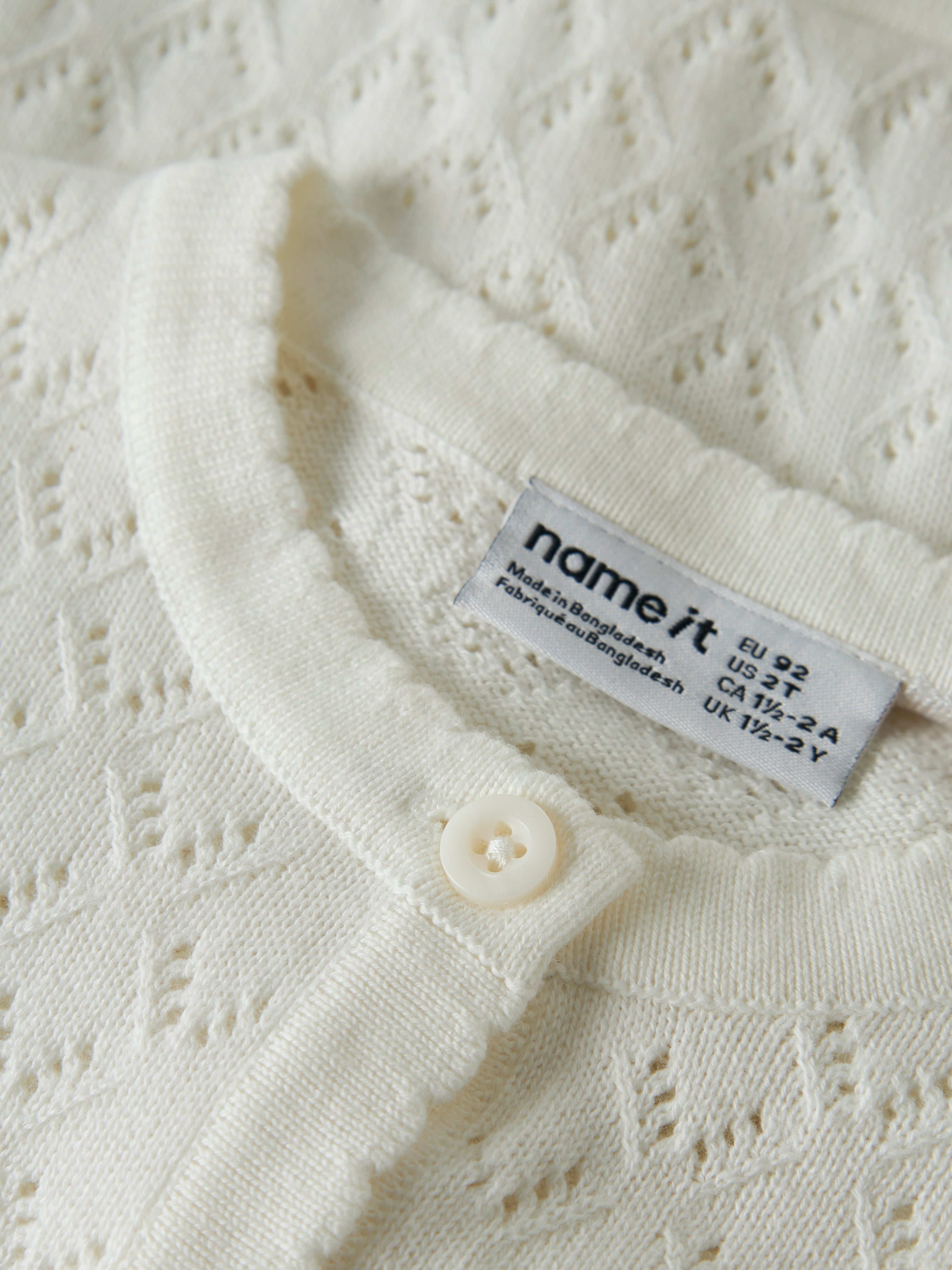 Name It Desina - LS Short Knit Cardigan - Cloud Dancer