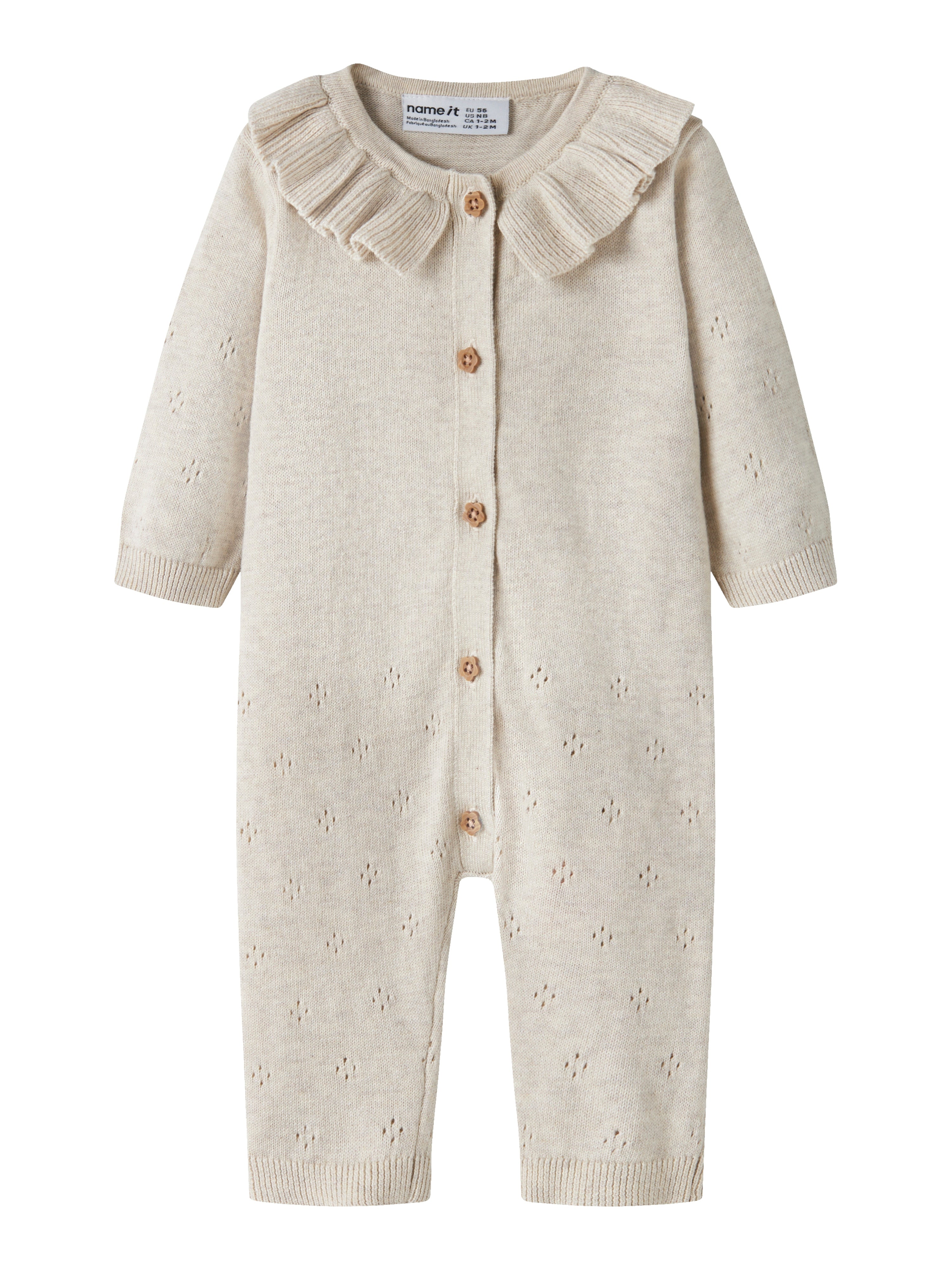 Name It Diame LS Knit Suit - Peyote Melange