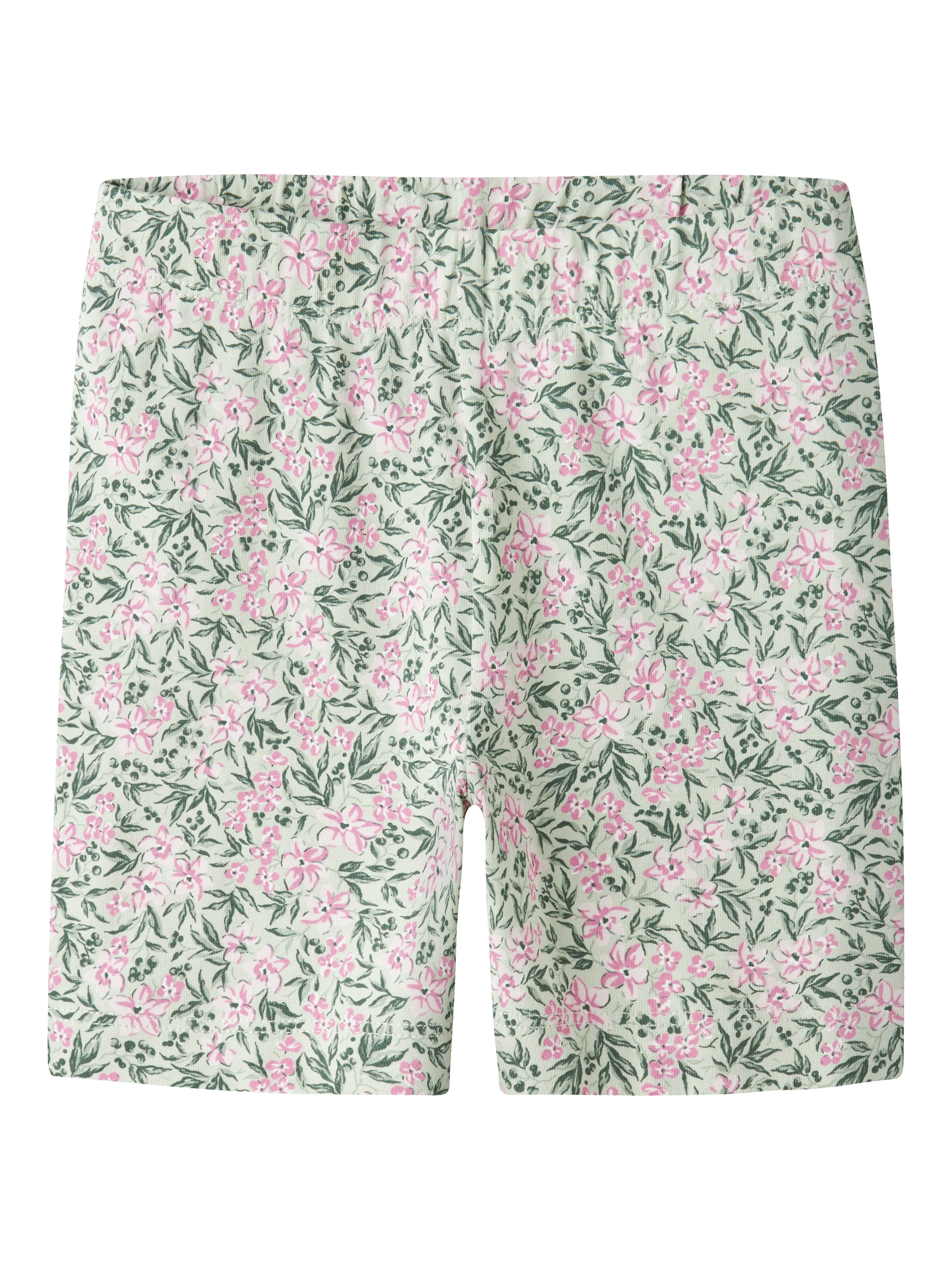 Name It Vayo - Short Leggings - Pale Aqua/Pink Flowers
