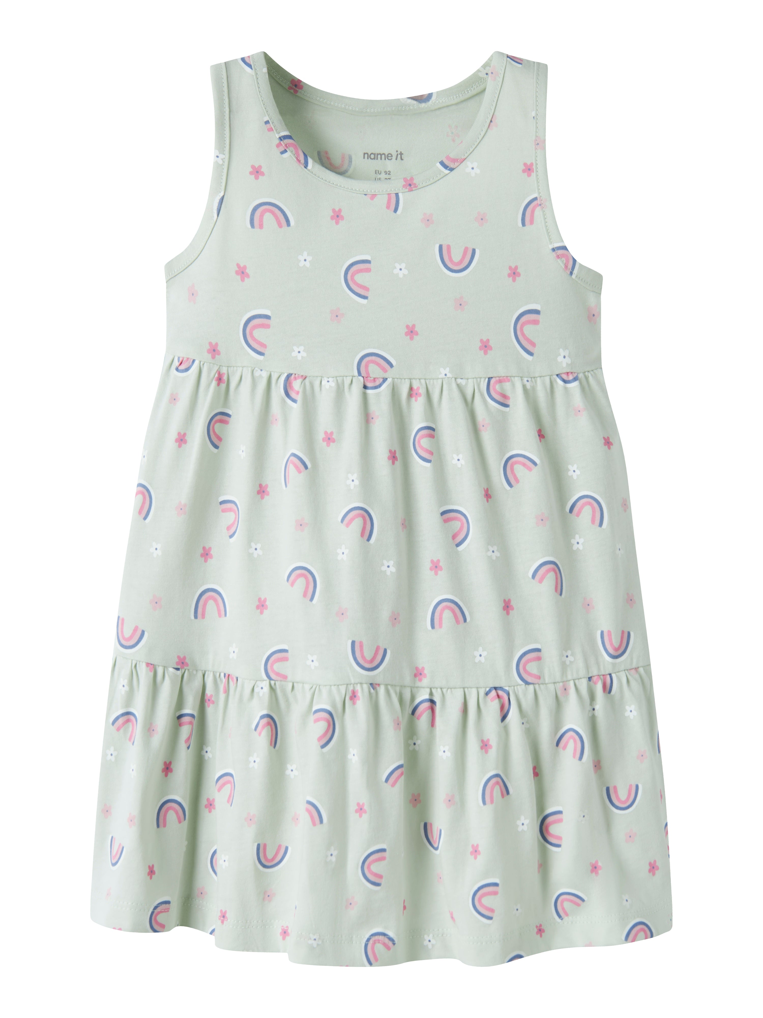 Name It Vigga - Spencer Dress - Pale Aqua/Rainbow