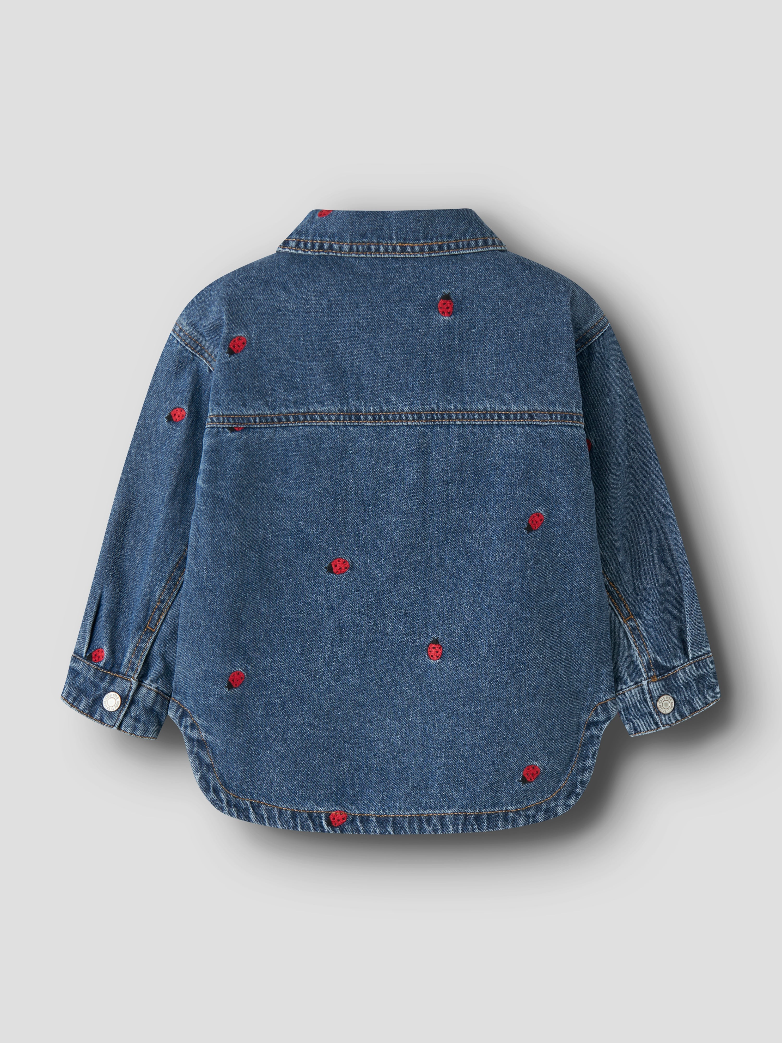 Name It Nina - Emb Denim Jacket - Medium Blue Denim/Lady Bug