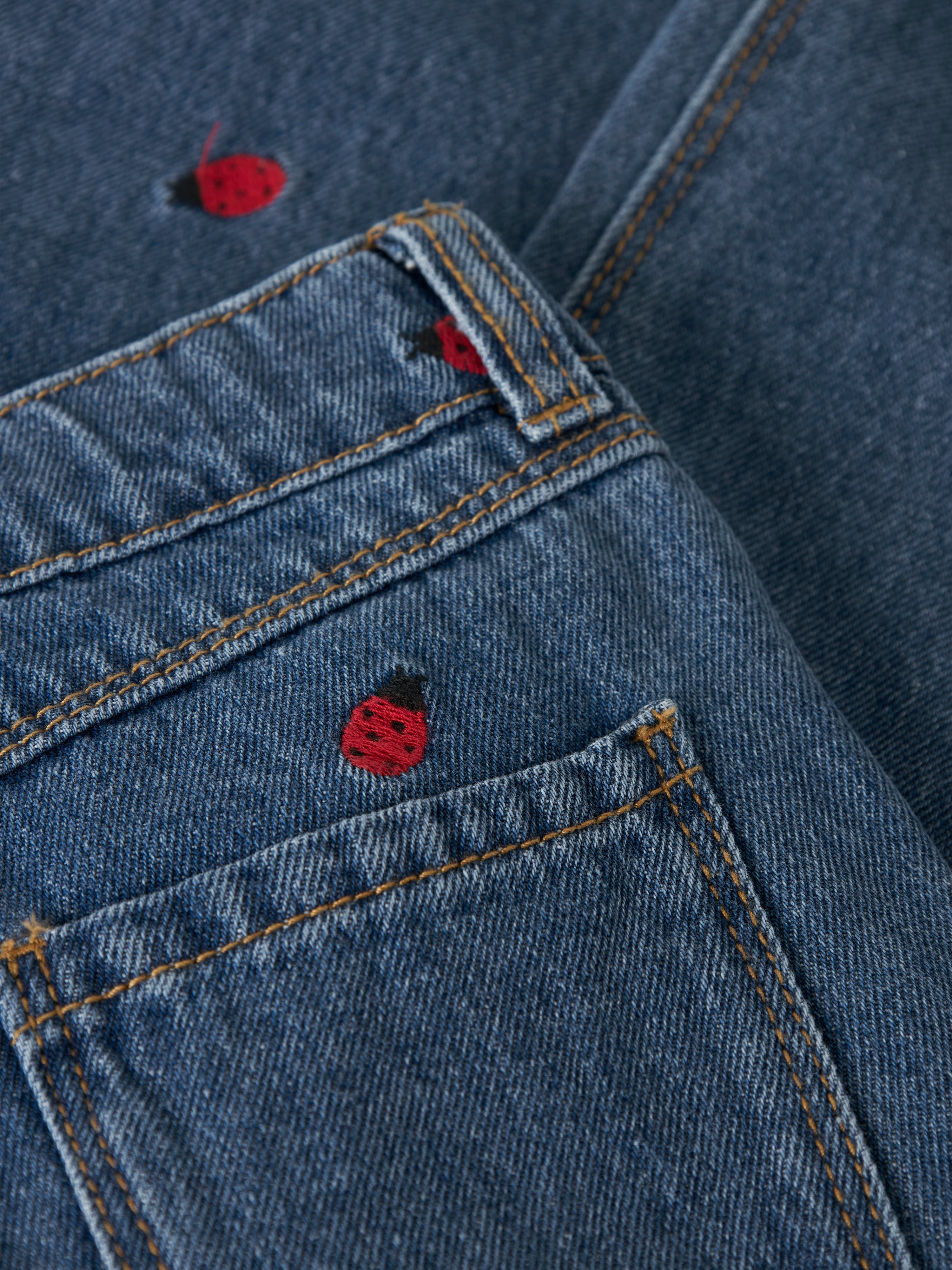 Name It Bella - Mom Emb Jeans - Medium Denim Blue