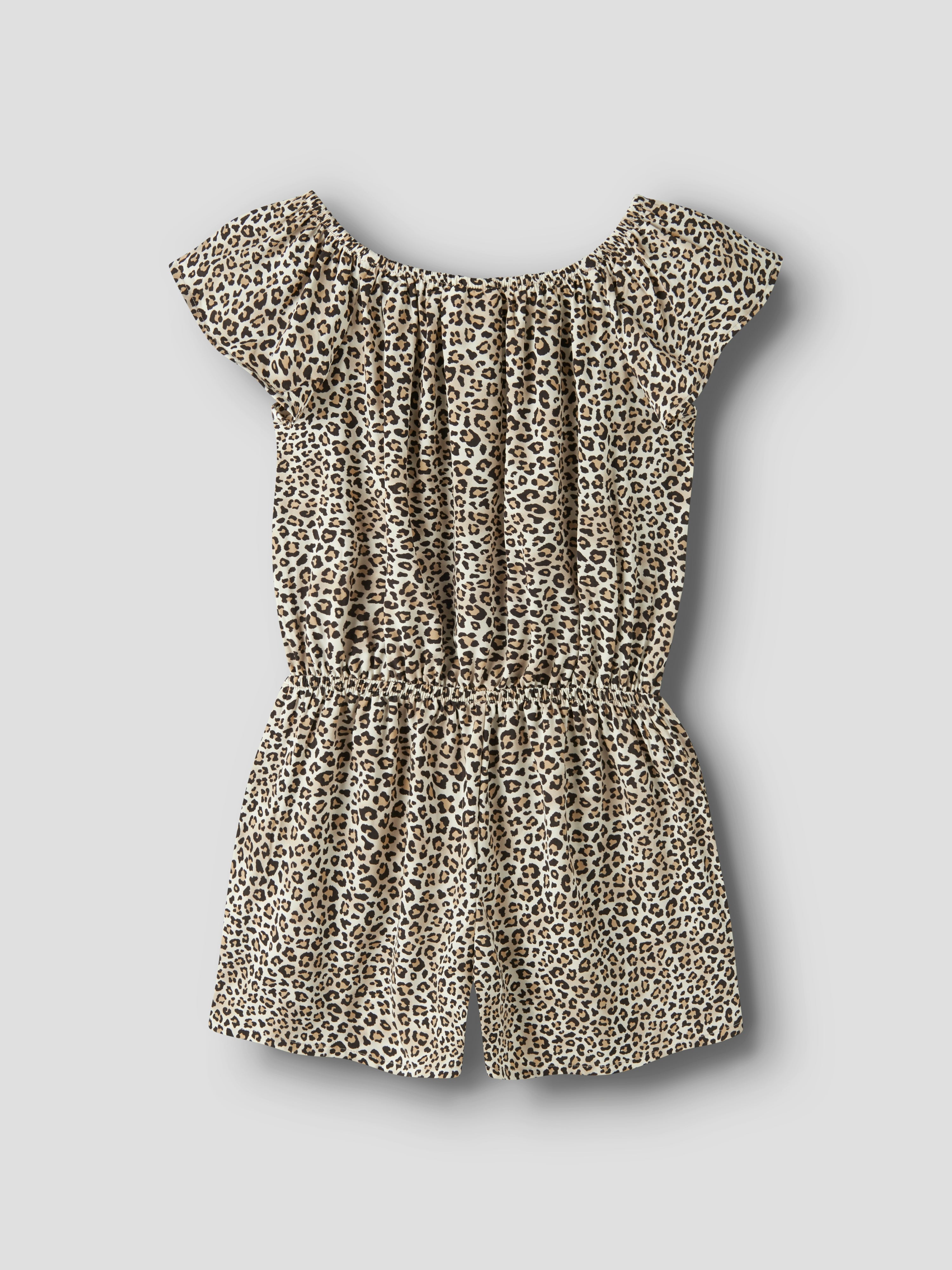 Name It Vinaya SS Playsuit - Turtledove/Leopard