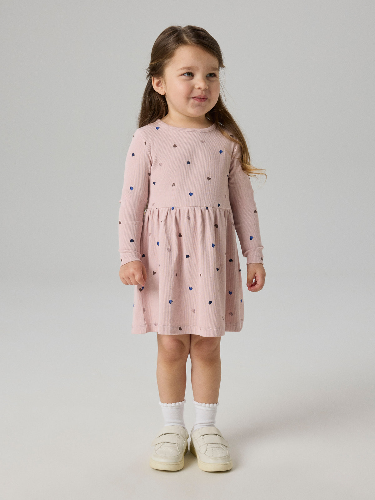 Name It Nutti - LS Dress - Burnished Lilac / Hearts