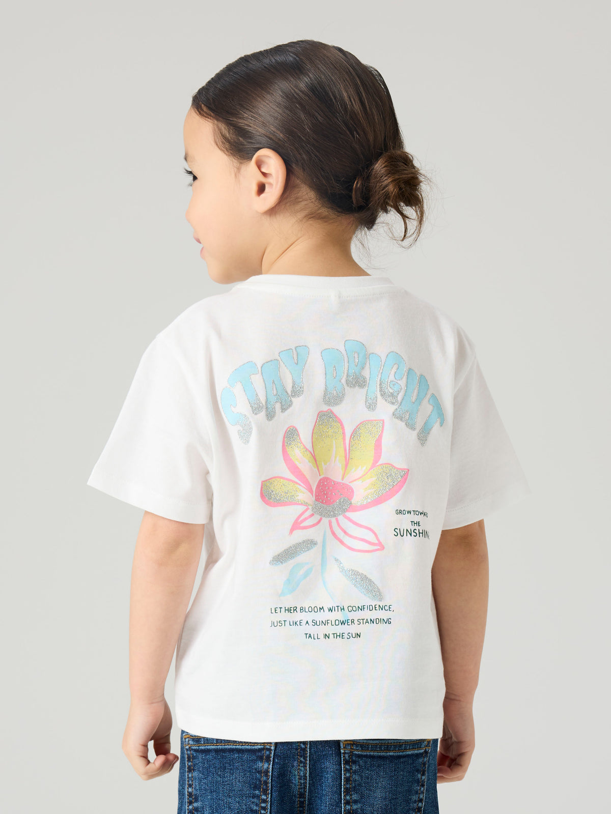 Name It Filina – T-shirt med Glimmerprint - Bright White