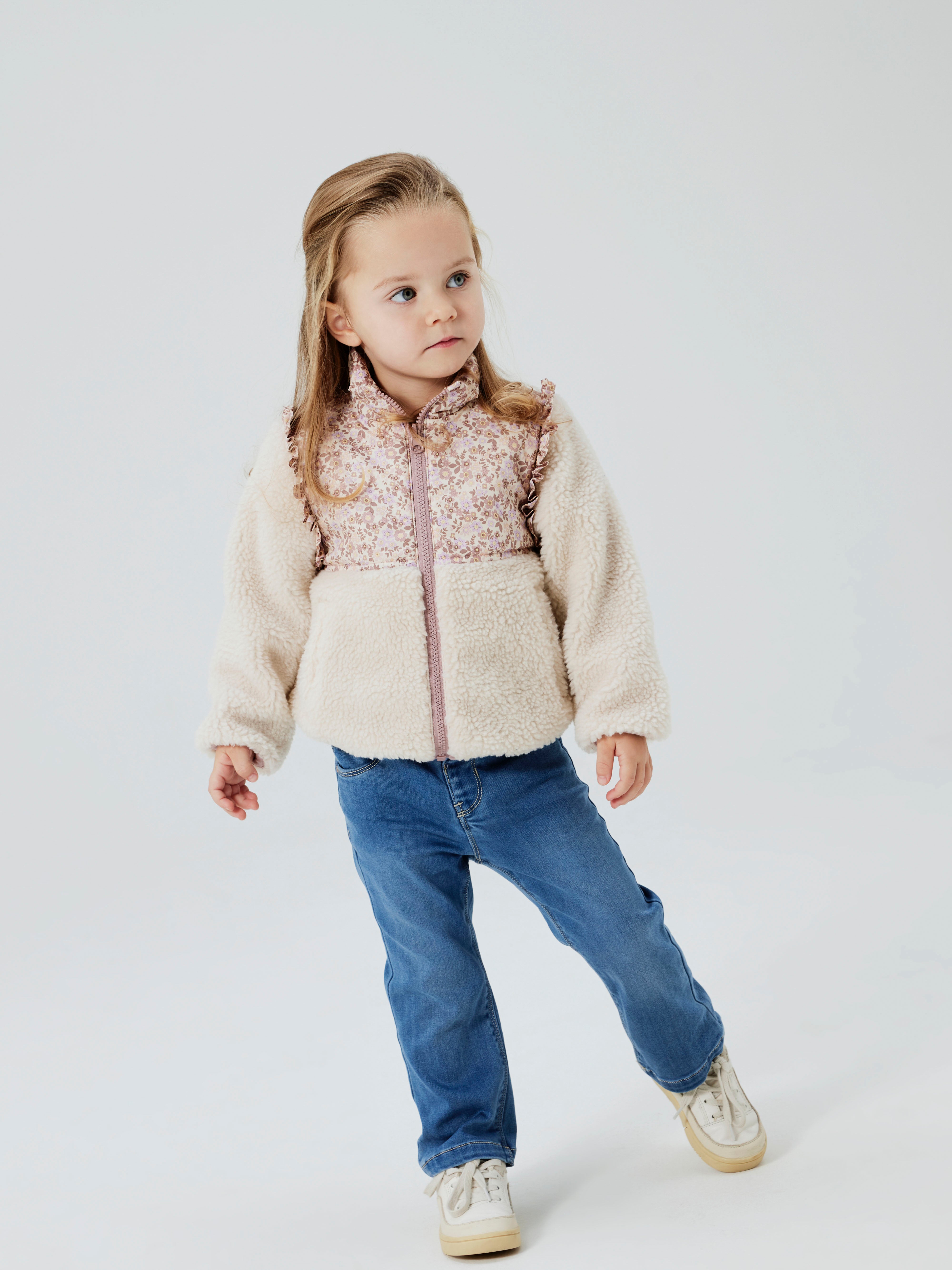 Name It Minna Teddy Jakke - Whitecap Gray